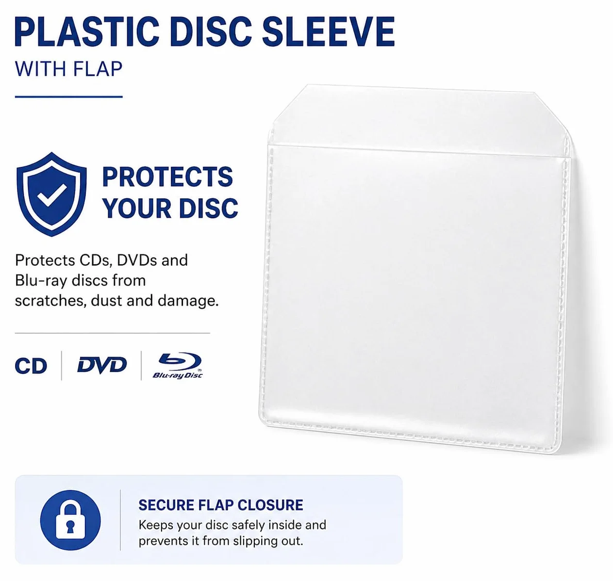 Dragon Trading 25 x CD DVD Disque transparent Housse plastique 150 Micron Wallet
