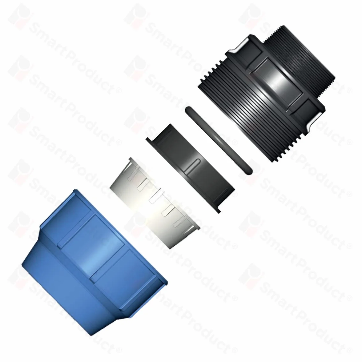 Connecteur pour tuyaux MDPE PP 25mm Adaptateur eau PE compression Raccord plomberie PN16 compatible PE80 PE100 2 pièces