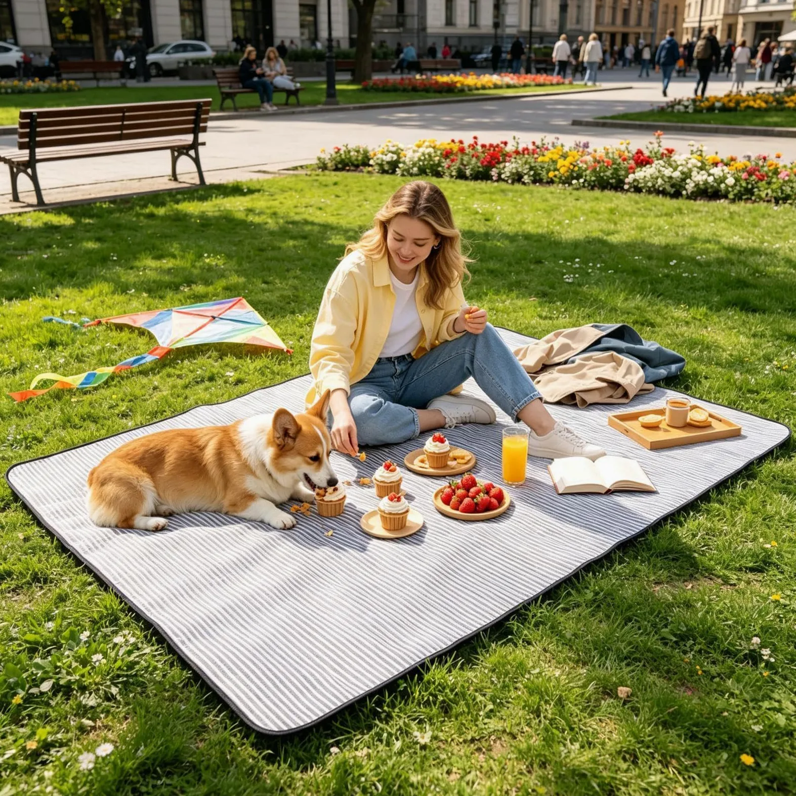 Couverture De Pique-Nique D'Extérieur Tapis Plage Portable Anti-Sable | Tapis Antidérapant De Randonnée Pour Randonnée Sac à Dos, Parc, Camping, Plein Air, , Vacances, Terrasse