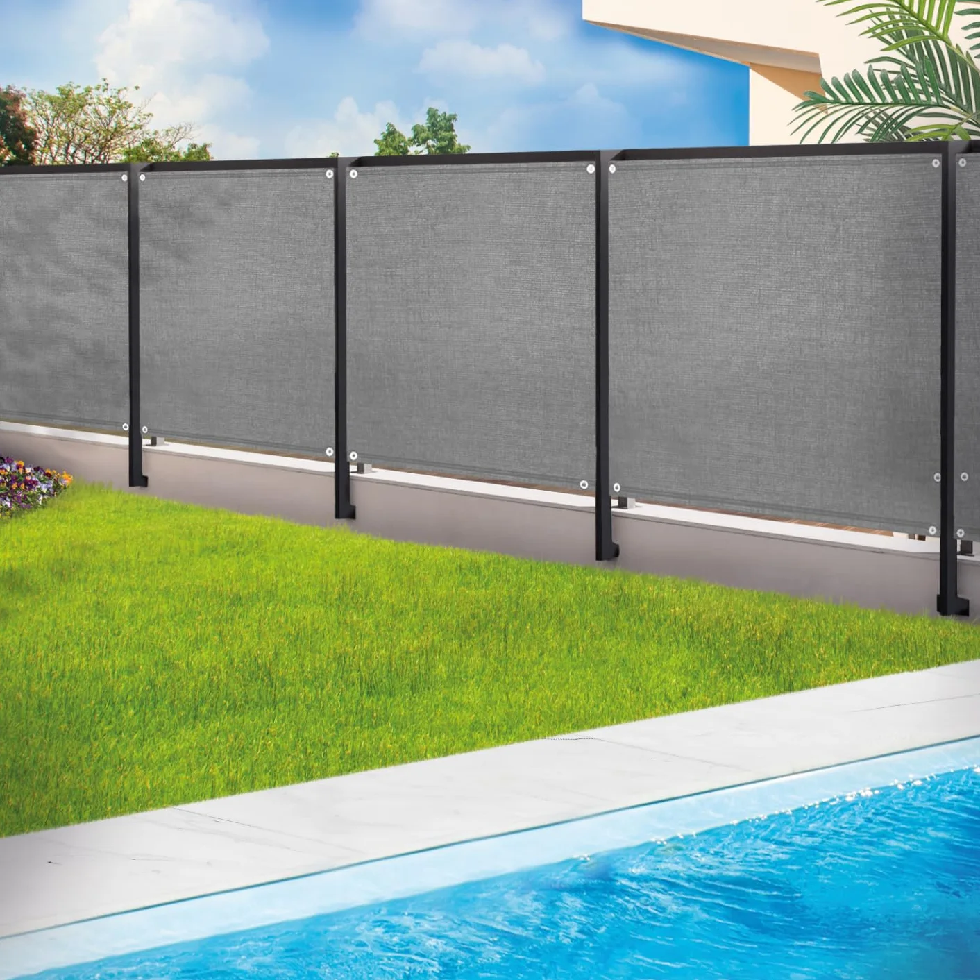 Brise Vue renforcé 1,5 x 10 M Gris Clair 220 GR/m² Luxe Pro