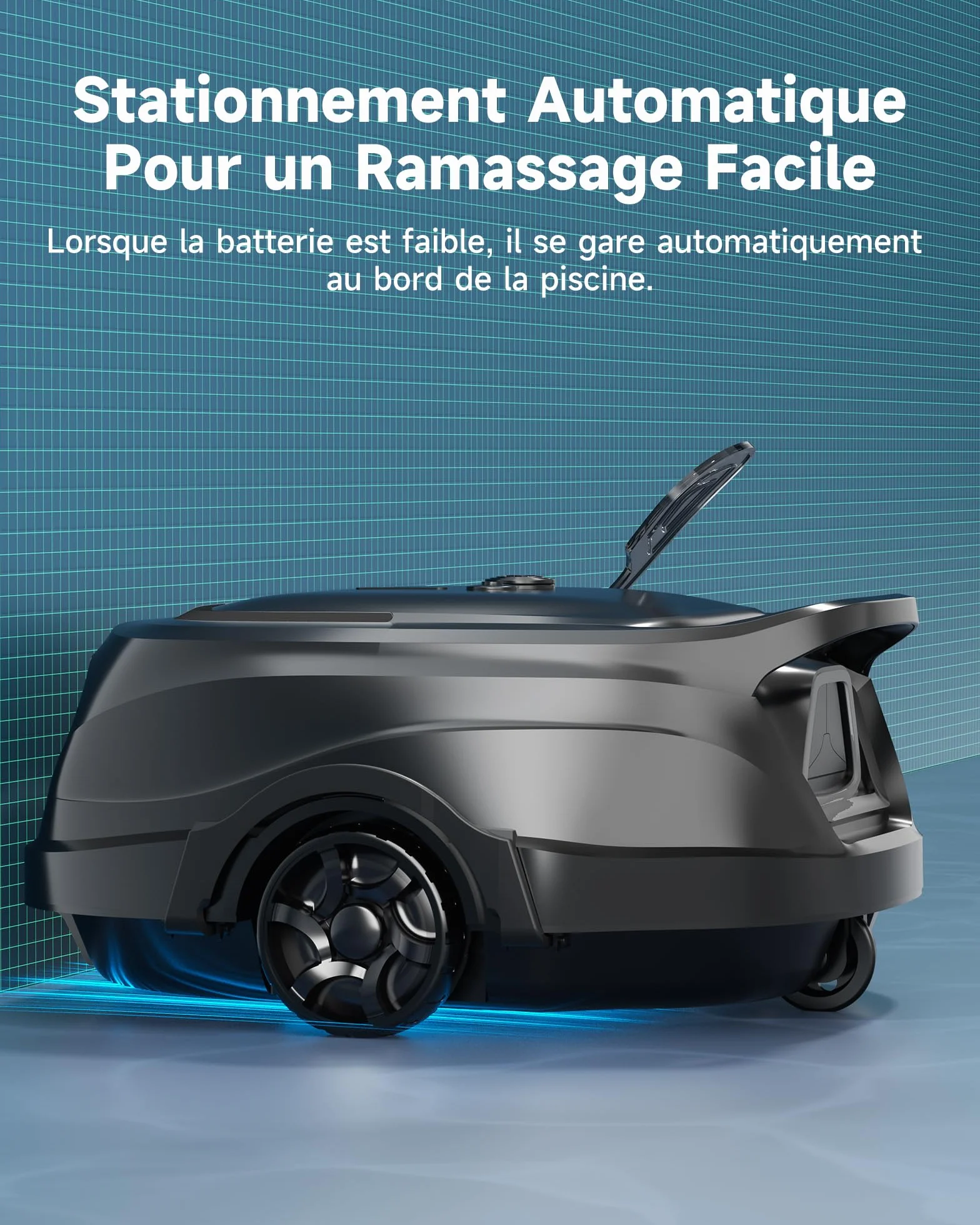 WYBOT A1/OS2010 Robot Piscine sans Fil pour Piscines Hors-Sol, Aspirateur Automatique, 120 Min Autonomie, Double Filtration, LED, 4 Modes