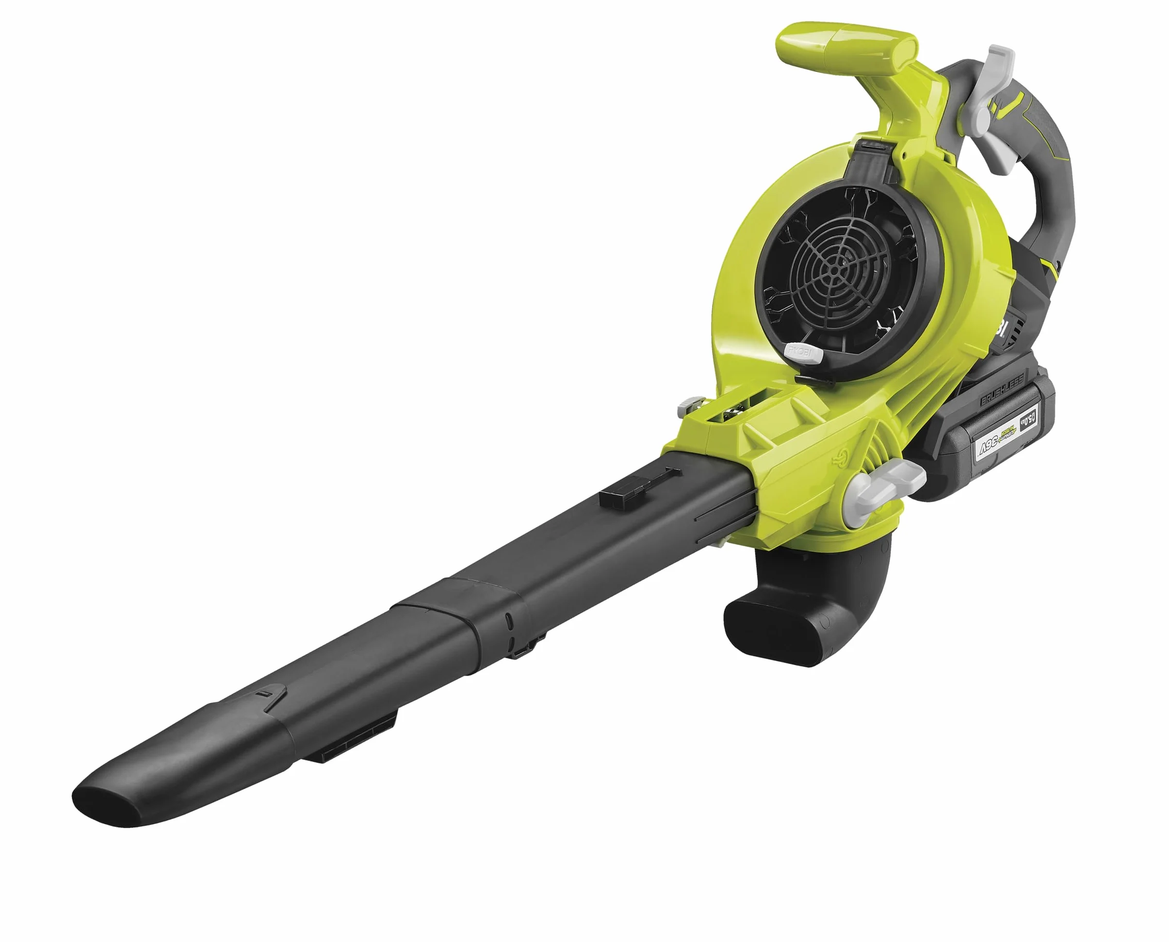 RYOBI Souffleur Aspirateur Broyeur de Feuilles 36V MAX POWER Brushless RBV36B-0 – 3-en-1, 237 km/h, Sac 45L, Broyage 10:1, Nettoyage Terrasse, Pelouse&Ramassage de Feuilles (sans batterie ni chargeur)