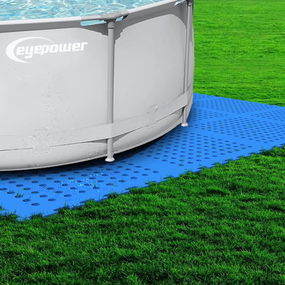 EYEPOWER Tapis de Piscine 2,8 m² - 8 Tapis de Sol EVA 62x62 - Jeu de Dalles de Protection Extérieure