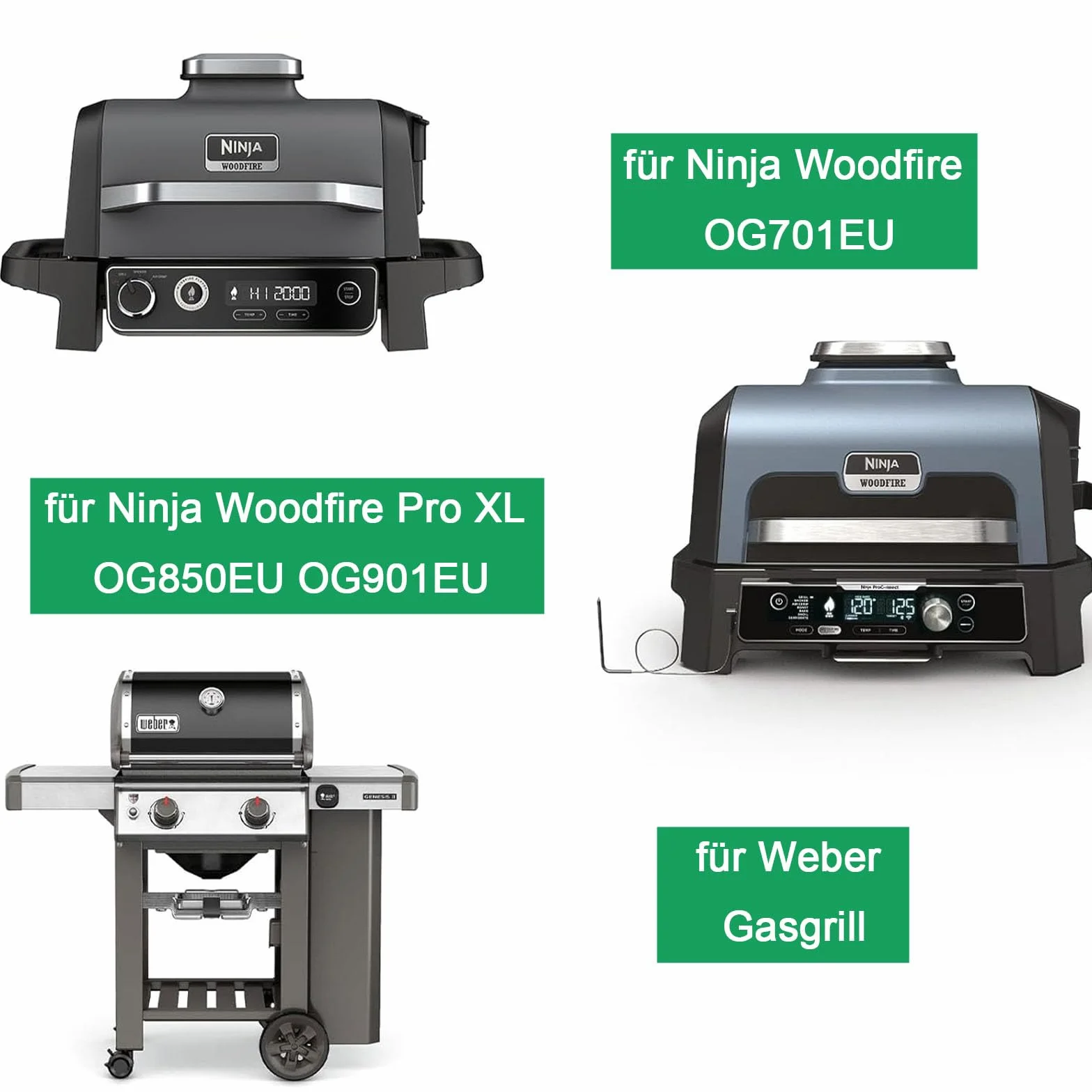 Lot de 20 barquettes en aluminium pour barbecue à gaz Ninja Woodfire OG850EU OG901EU OG701EU
