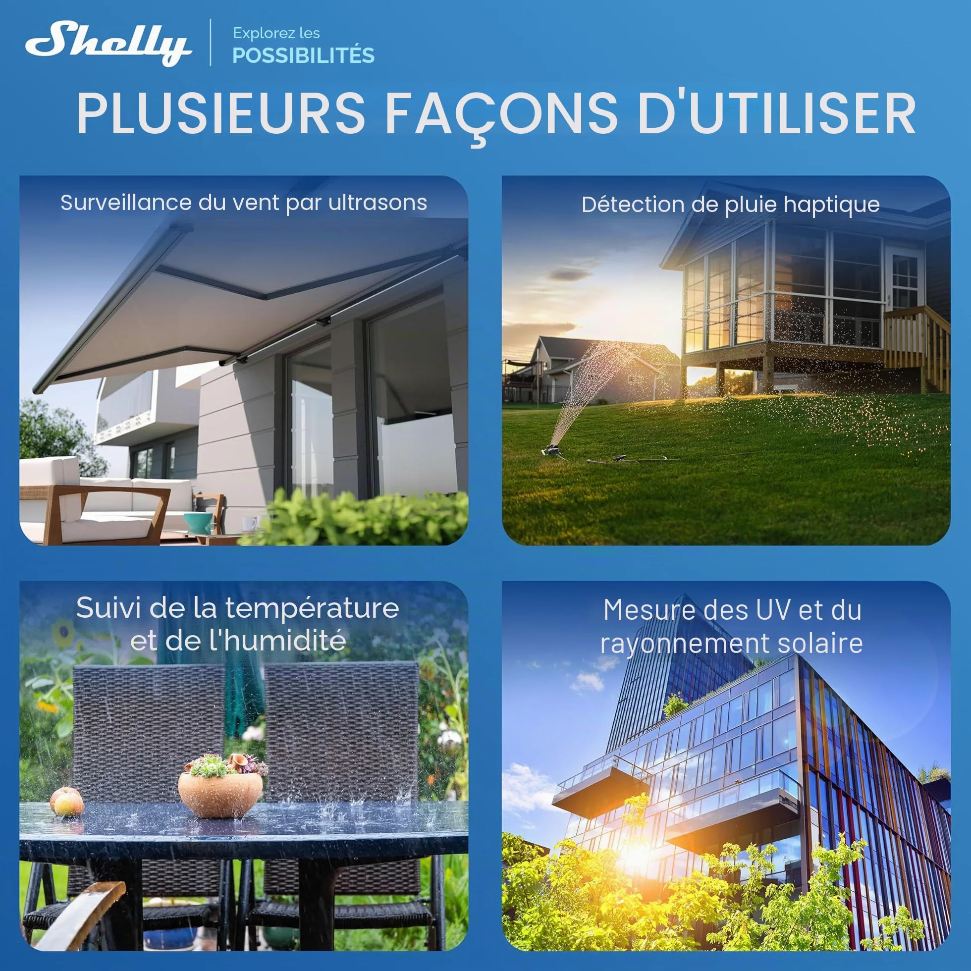 Ecowitt WS90 – Station météo sans fil extérieure, alimentée par Shelly, Bluetooth et Zigbee, Thermomètre et hygromètre connecté, Mesure vent, pluies, UV, Baromètre, IPX5, Aliemntation solaire
