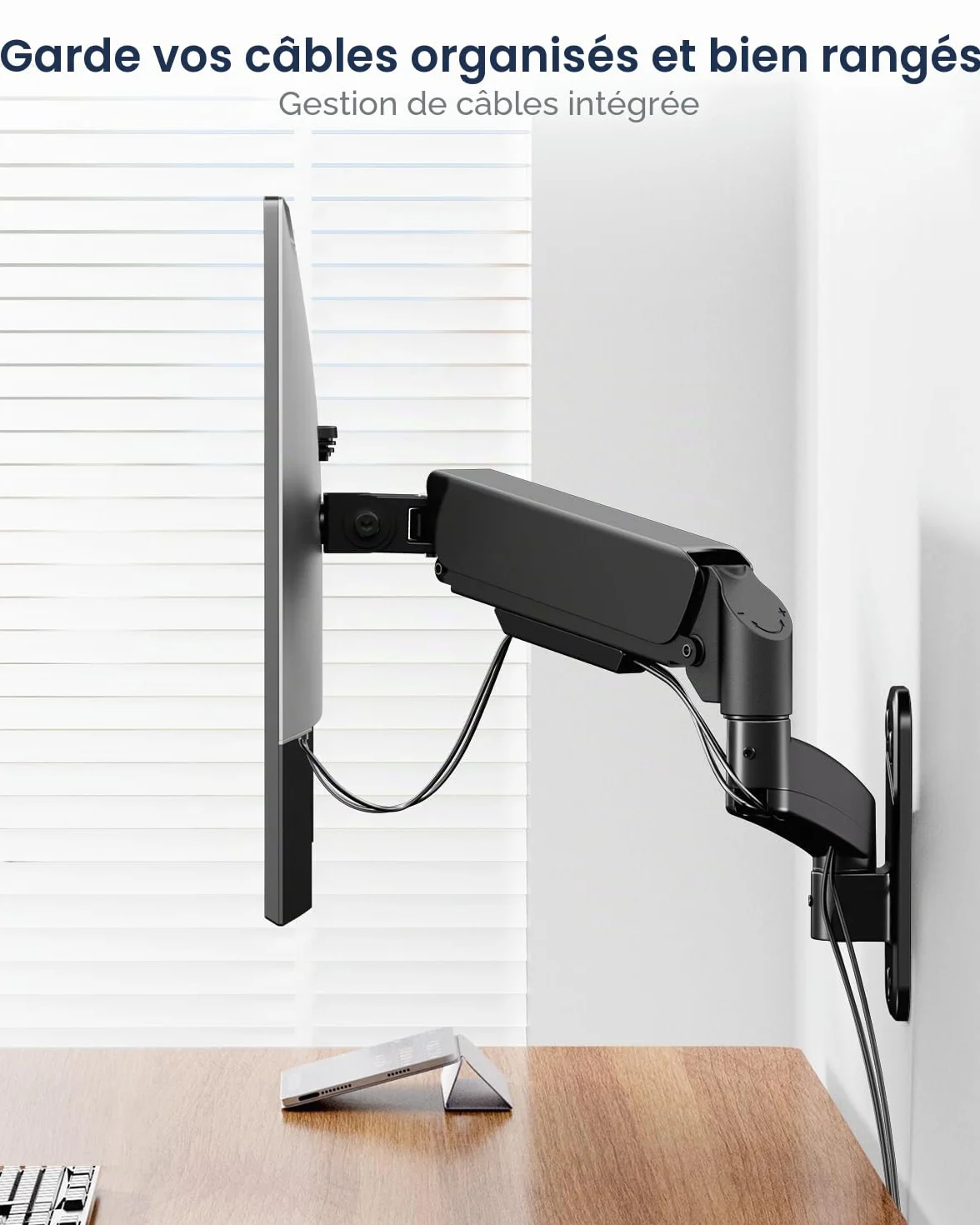 WORLDLIFT Support Mural Moniteur PC 17-32" Bras Ergonomique Réglable 9 kg VESA 75x100 mm