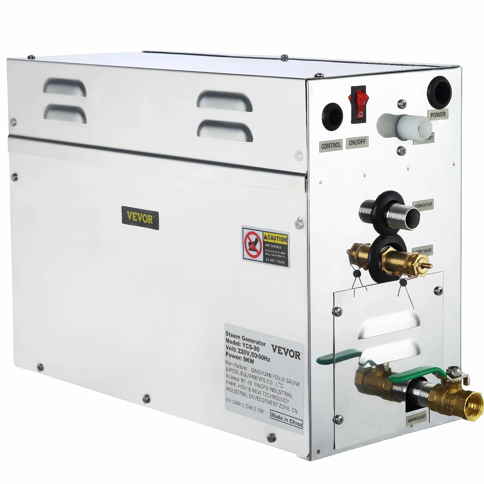 Générateur de Vapeur Sauna 9 KW 220 V 8,5-11,3 m³ 35 ℃-55 ℃ LT-90