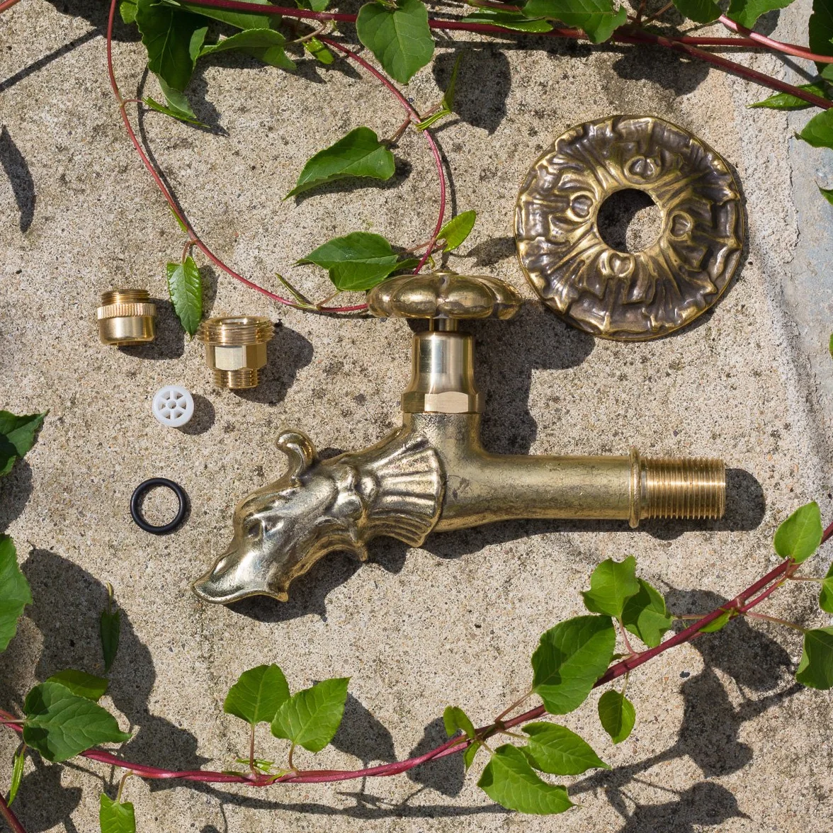 Robinet fontaine murale laiton vieilli 1/2" Gargouille
