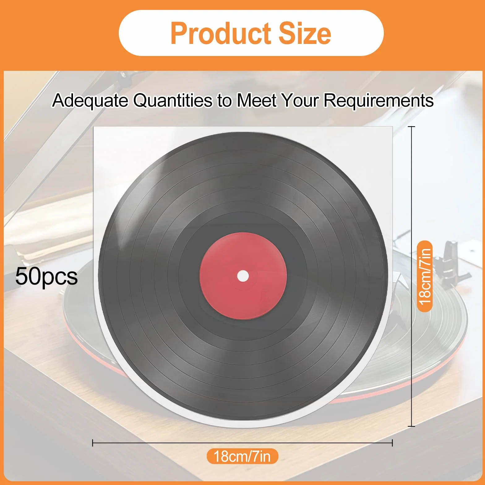 Lot de 50 Pochettes Vinyle 7 Pouces 45 Tours Transparentes Antistatiques Protection LP 18x18 cm
