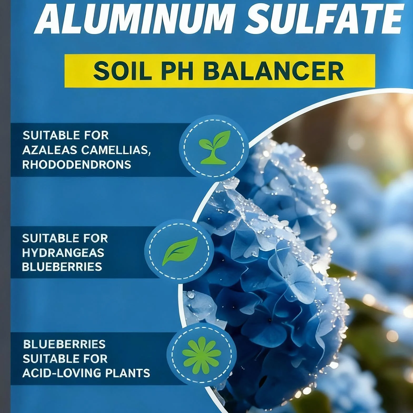 D'engrais Pour Hortensia Devenir Bleu 14x20 Cm Hydrangea Blueing Plant Acidifiant Amendements Doux Abaisseur PH Du Sol En Sulfate D'aluminium Jardins Et Étangs