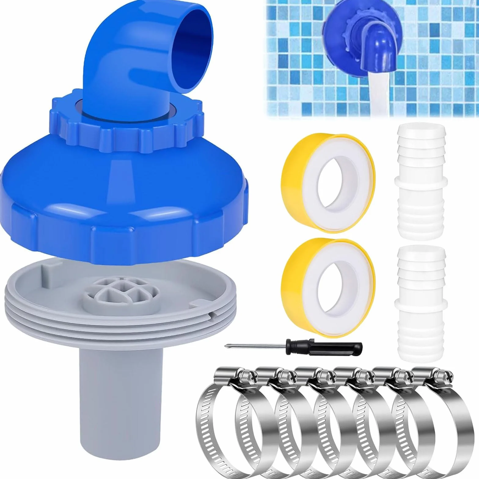 Buse de remplissage de piscine 32 mm, rotative 360°, diamètre 32/38, kit accessoires pour piscine hors-sol Bestway Intex