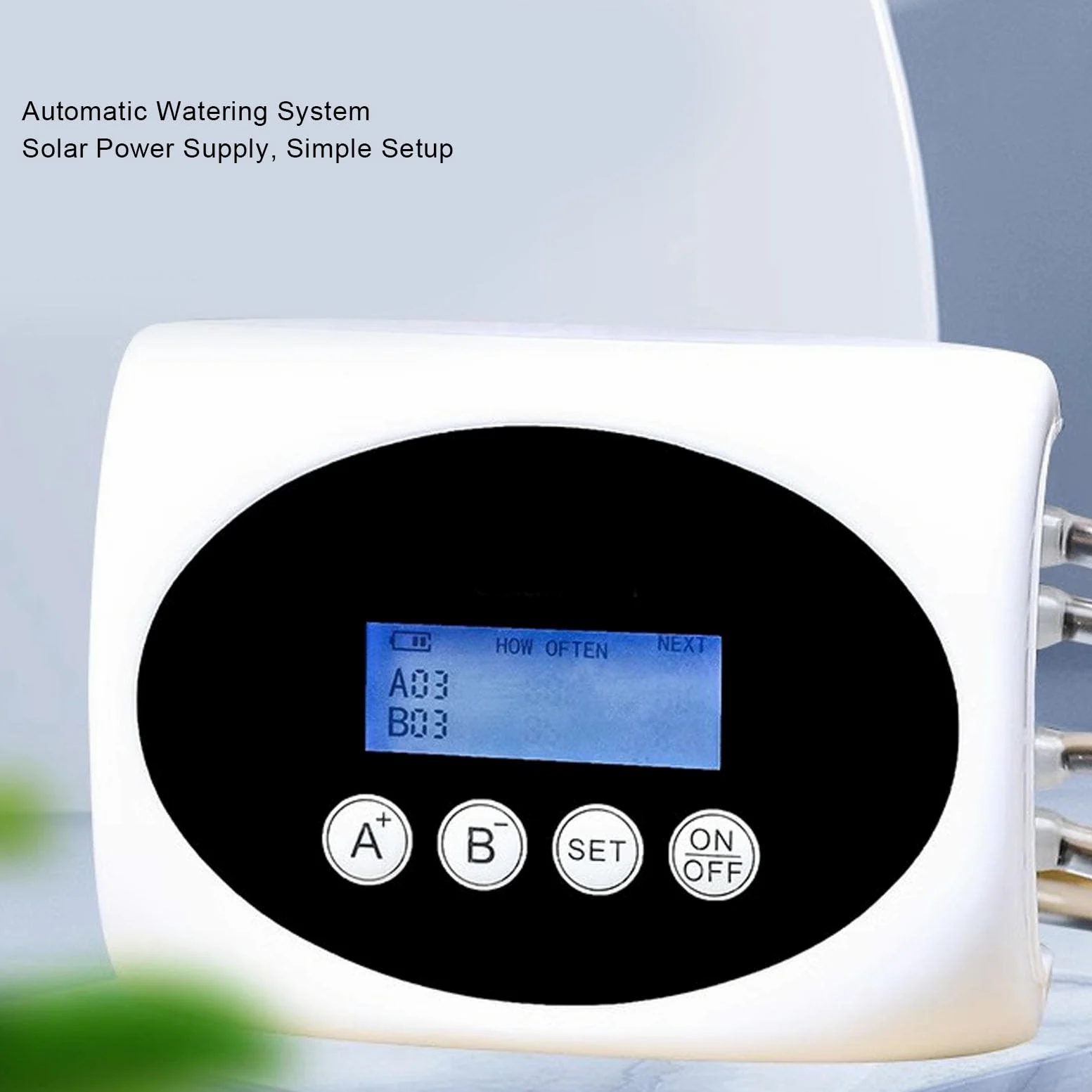 SENECESLI Kit D'irrigation Goutte à Goutte Automatique Solaire, Double Pompe à Eau Efficace pour Plantes D'intérieur, Jardin, écran LCD à énergie Solaire USB pour le Jardinage Domestique