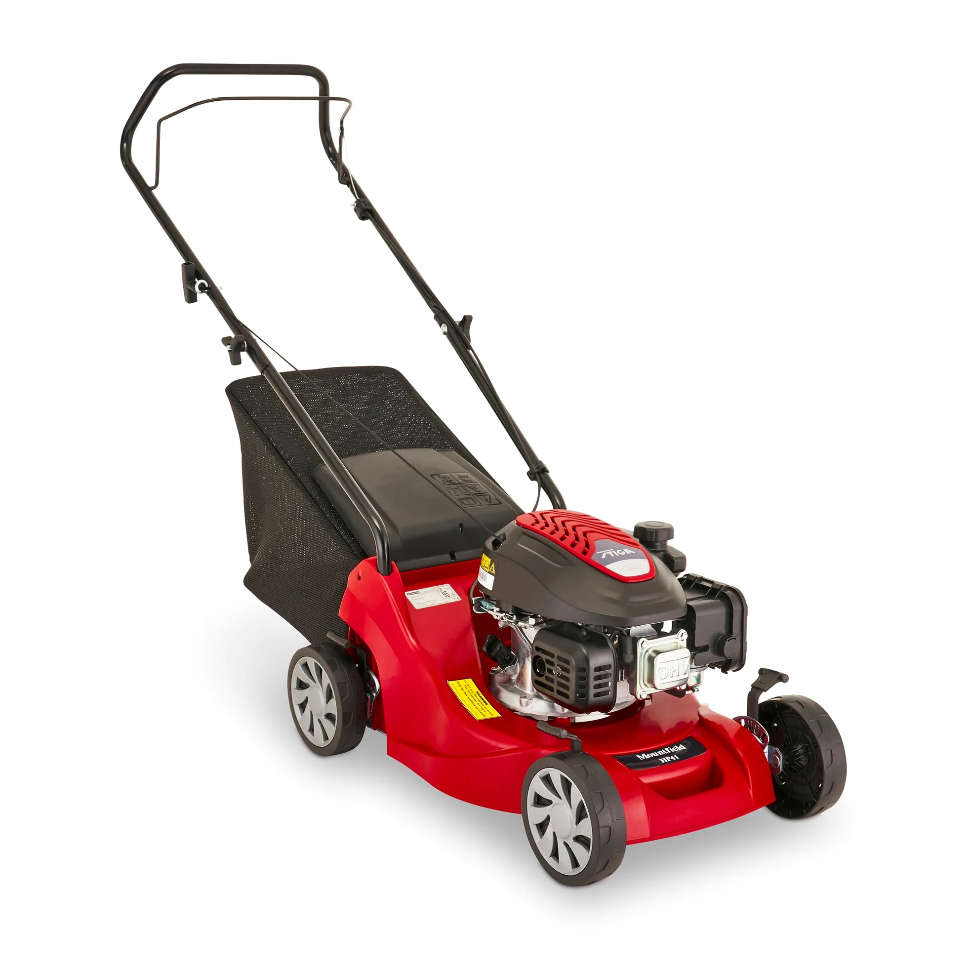 Mountfield Tondeuse Rotative HP41, 123 cm³, 39 cm – Bac 40 l, Châssis Polypropylène Léger – Jardins jusqu'à 20 m x 20 m