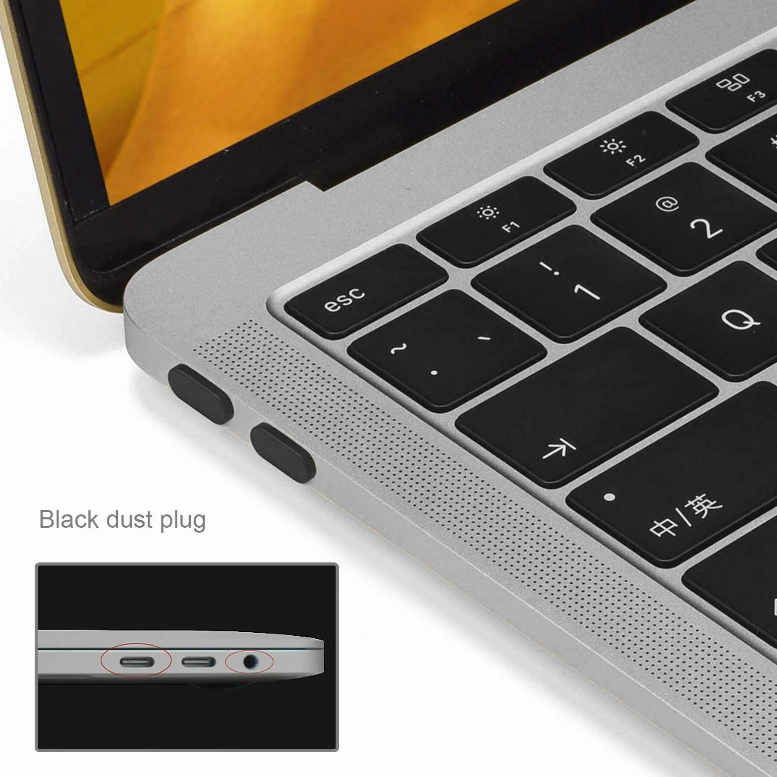 Lot de 5 bouchons anti-poussière compatibles MacBook Air 13" A2179, Pro 13" A2289, Pro 15" A1990, Pro 16" A2141