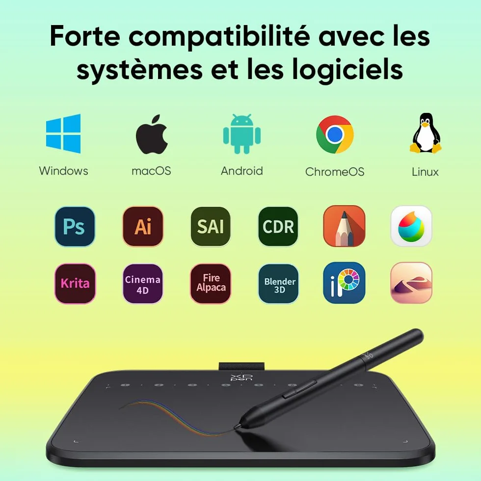 XPPen Deco 640 Tablette Graphique 16K Niveaux de Pression 6x4 Pouces