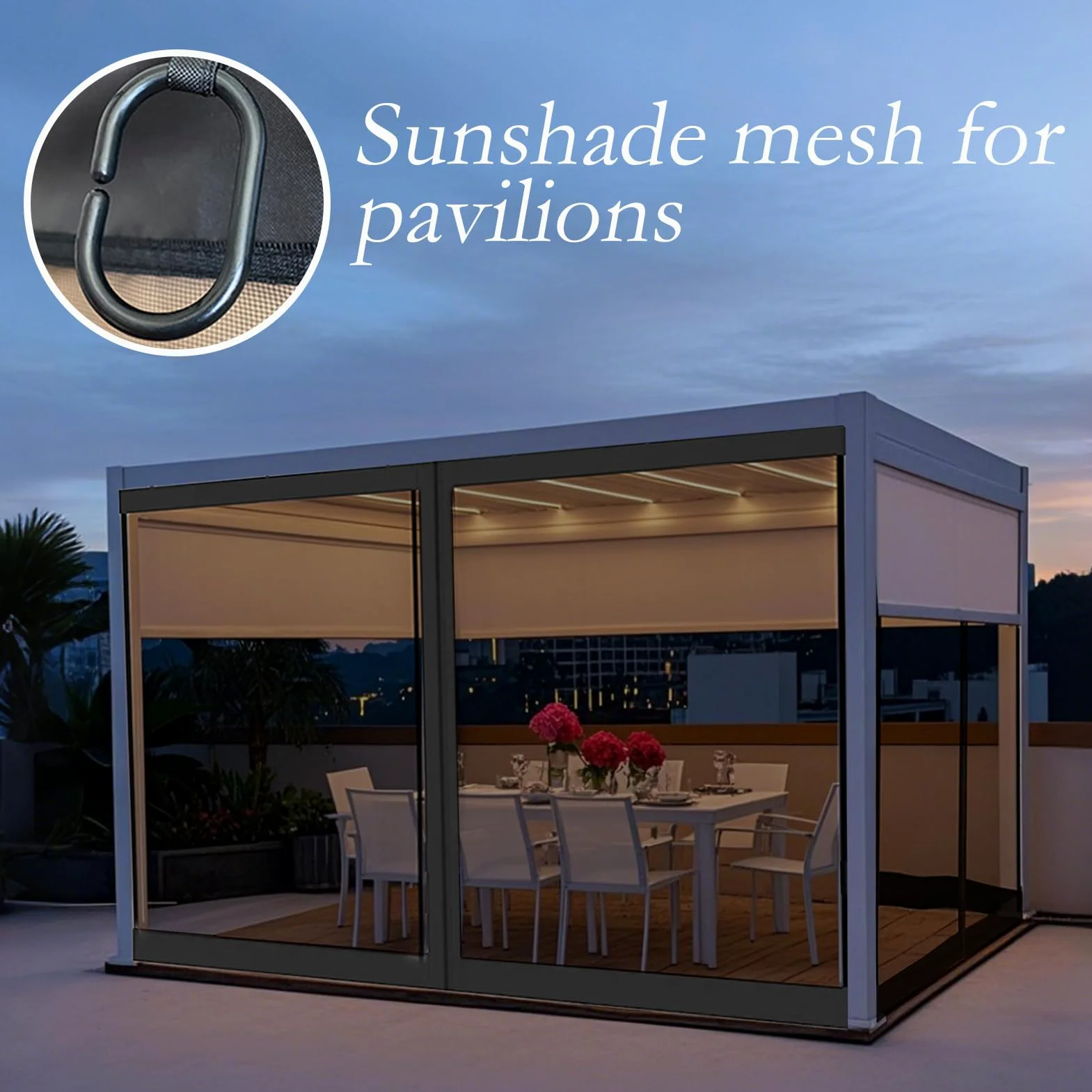 Filet pour Gazebo 4 Pièces Pare-Anti-Moucherons Ventilées | pare-pour tonnelle Pour Extérieur Arrière-Cour Patio Terrasse Balcon Jardin Camping Pique-Nique Camping-Car Été