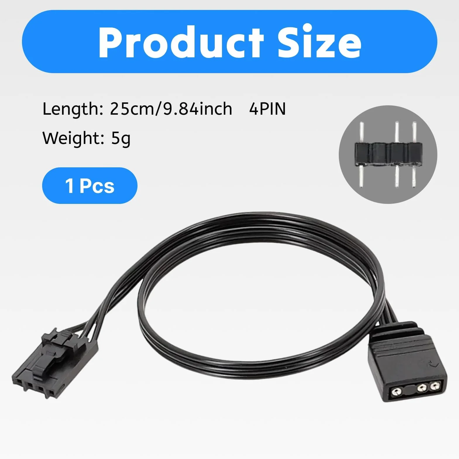 Câble Adaptateur RGB 4 Broches vers 5V pour Corsair Commander Core iCUE, Connecteur ARGB 3 Broches