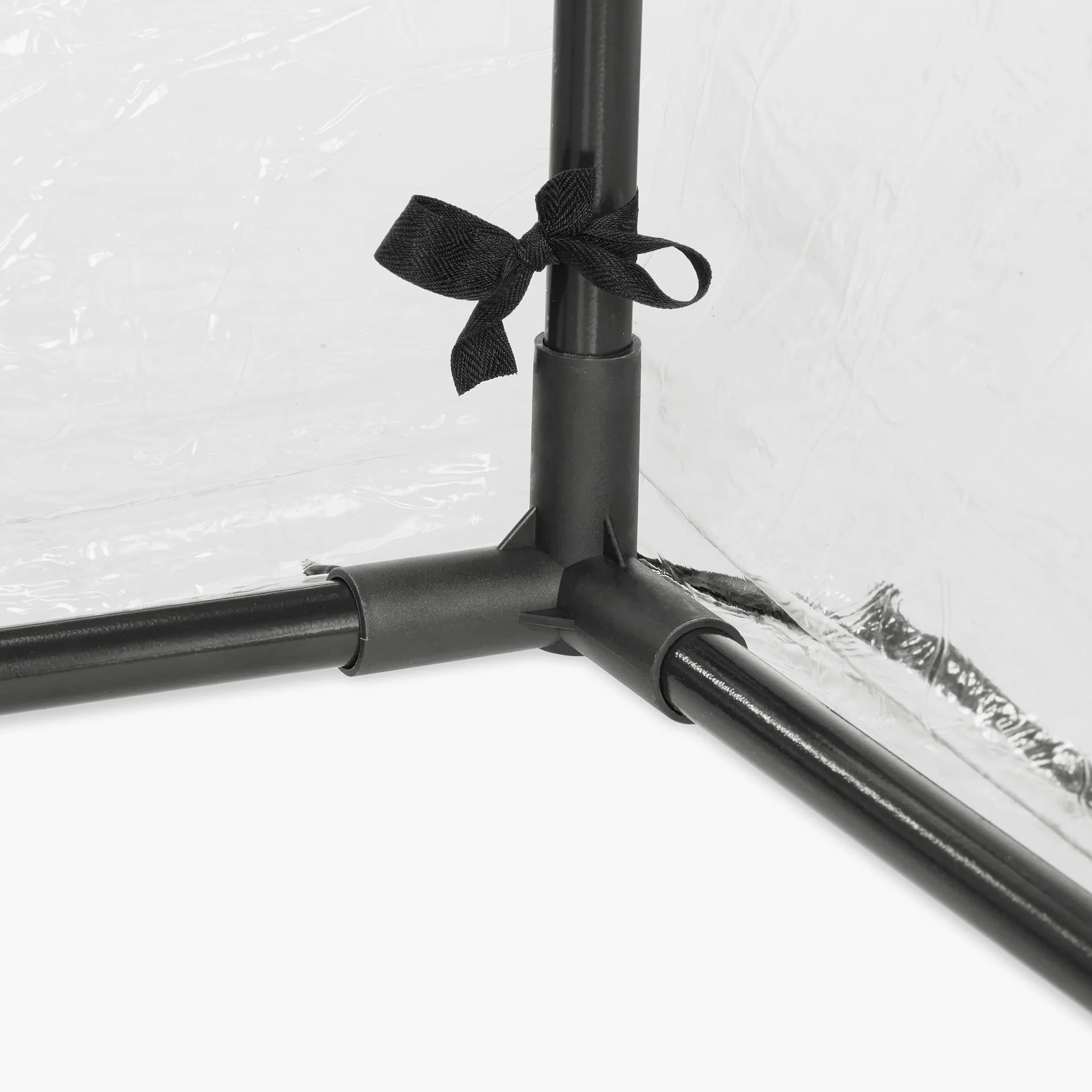 Relaxdays Serre de Jardin, Tunnel plantations, H x L x P : 50 x 130 x 60 cm, Tunnel avec Porte, PVC, Transparent/Noir