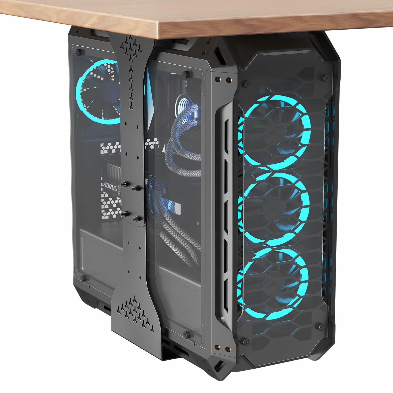 PUTORSEN Support PC sous Bureau 340 mm 35 kg Noir