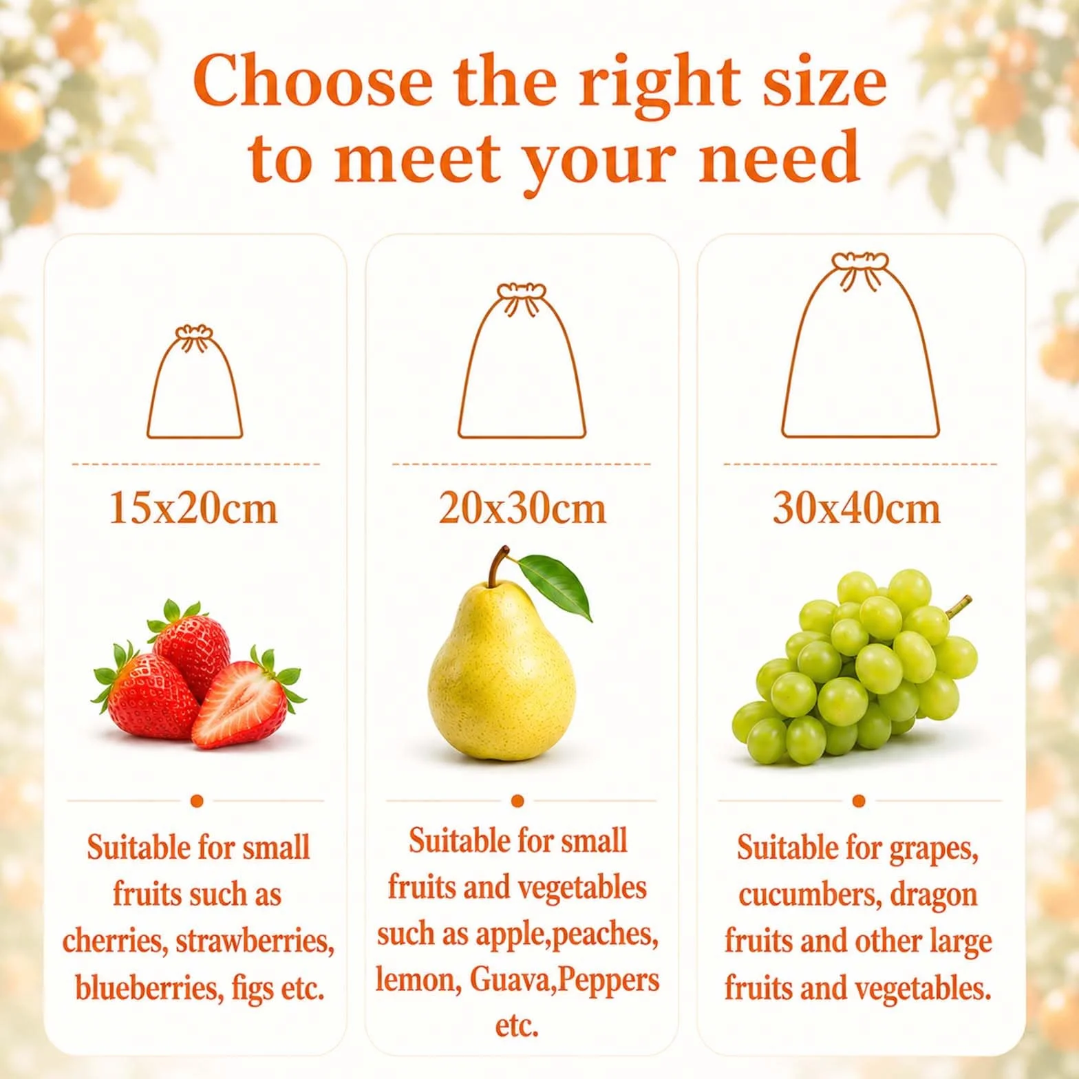 Sachet Protection Raisin 30x40 cm Lot de 100 Sac Filets Jardin