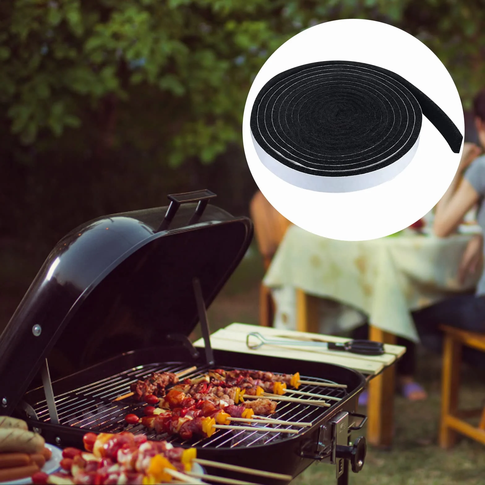 Joint de Fumoir Haute Température Auto-Adhésif en Feutre Ignifuge pour Couvercle de Barbecue 3/4" x 1/8" 10 Pieds