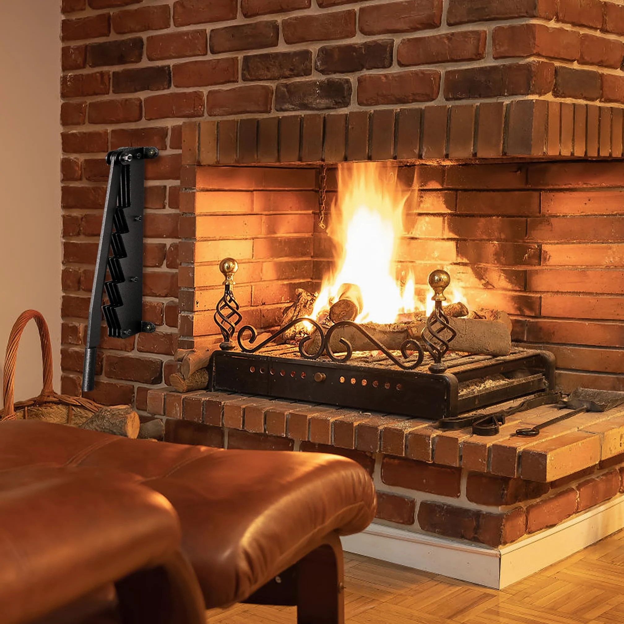 Aufun Fendeur de bûches, couteau à copeaux, manuel mural, fendeur de bois d'allumage, robuste avec lame de 36 cm, coupe-bois de chauffage stable, sac de rangement pour gants