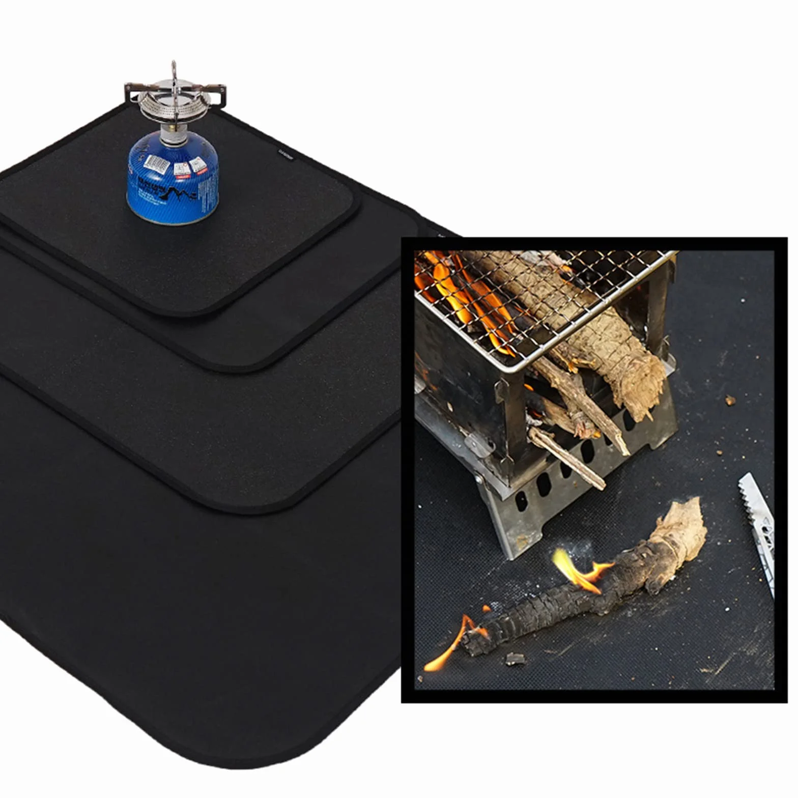 Tapis Ignifuge Résistant à la Chaleur pour Foyer Extérieur 80x75cm