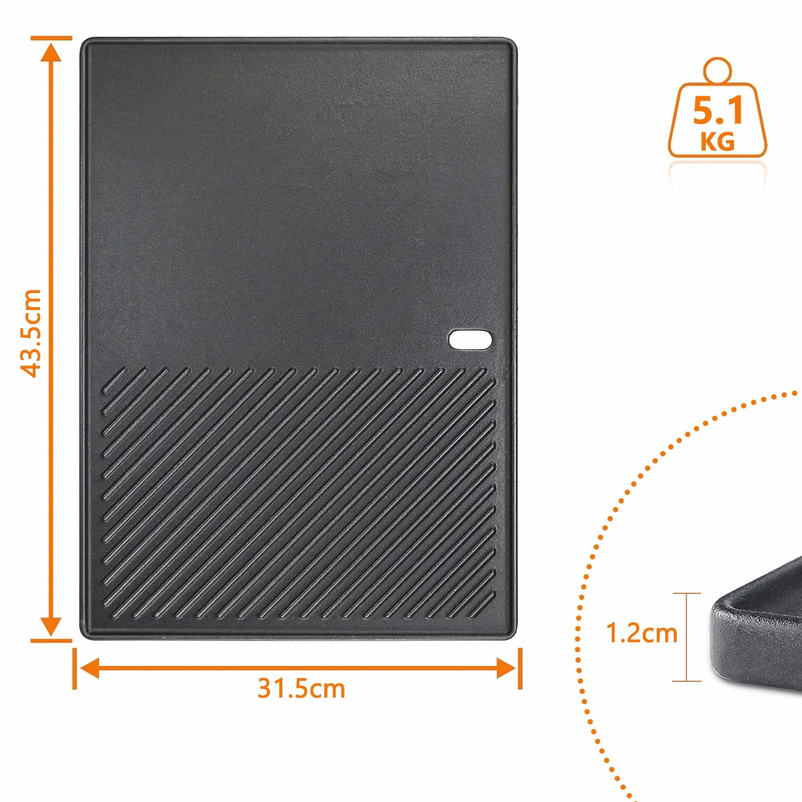 Denmay Plaque de cuisson barbecue fonte pour 3 et 4 brûleurs Landmann Triton