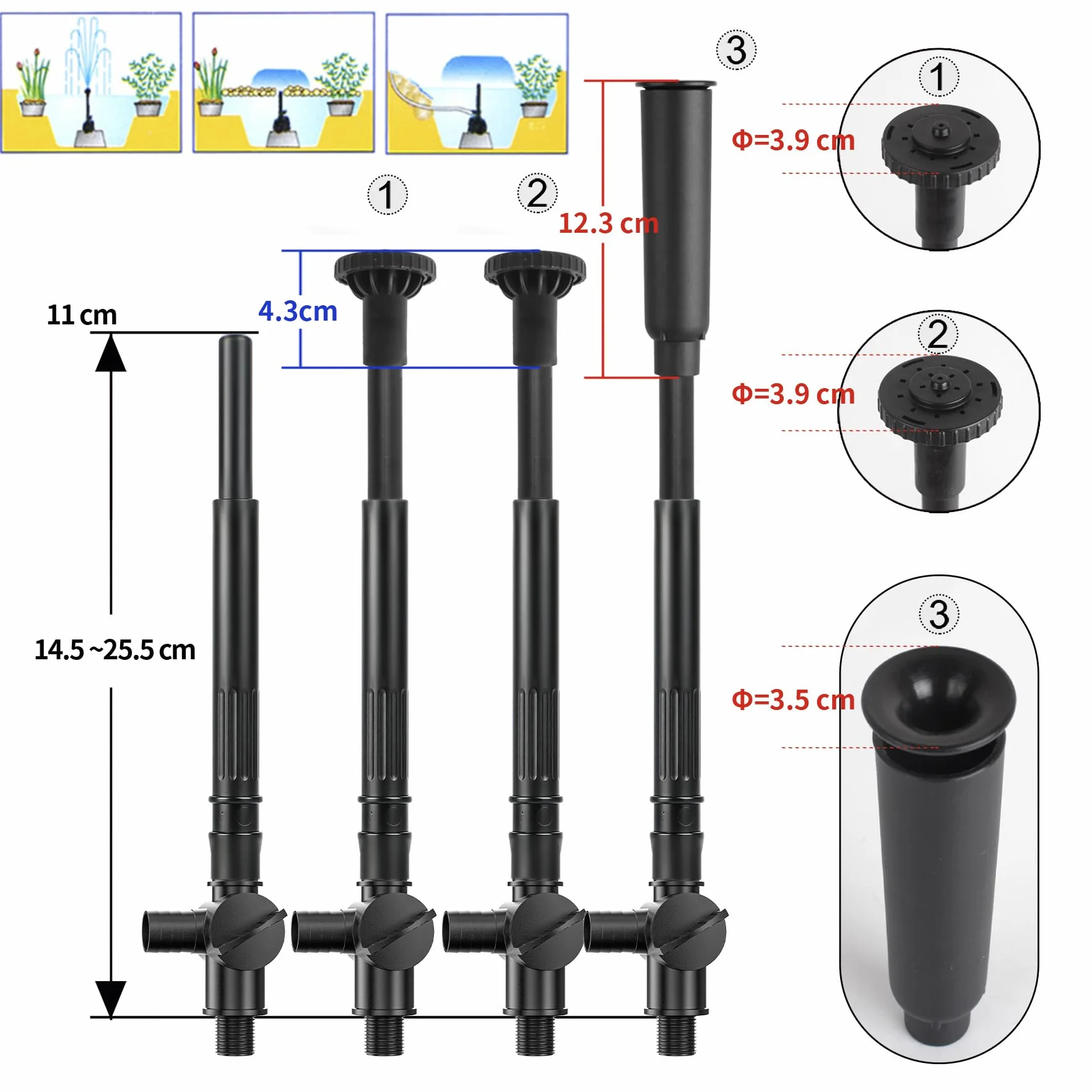Pompe pour Fontaine Extérieure de Jardin 800L/H 16W