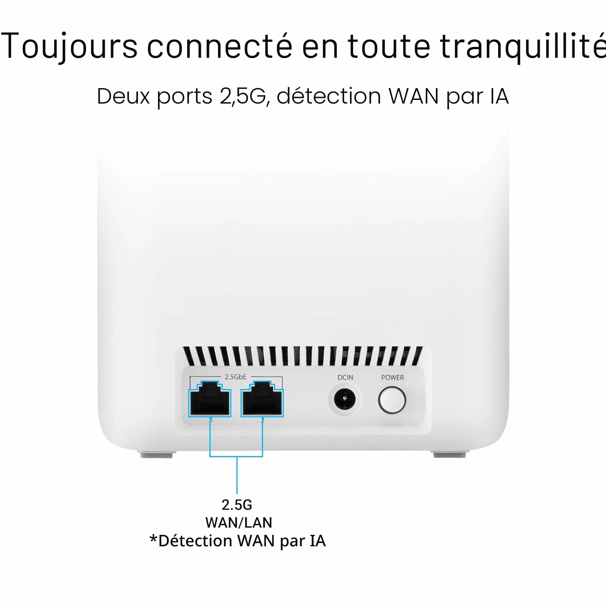 ASUS ZenWiFi BD4 Pack de 3 Système WiFi 7 Mesh Double-Bande 3600 Mbps 720m2 Double Ports 2,5G