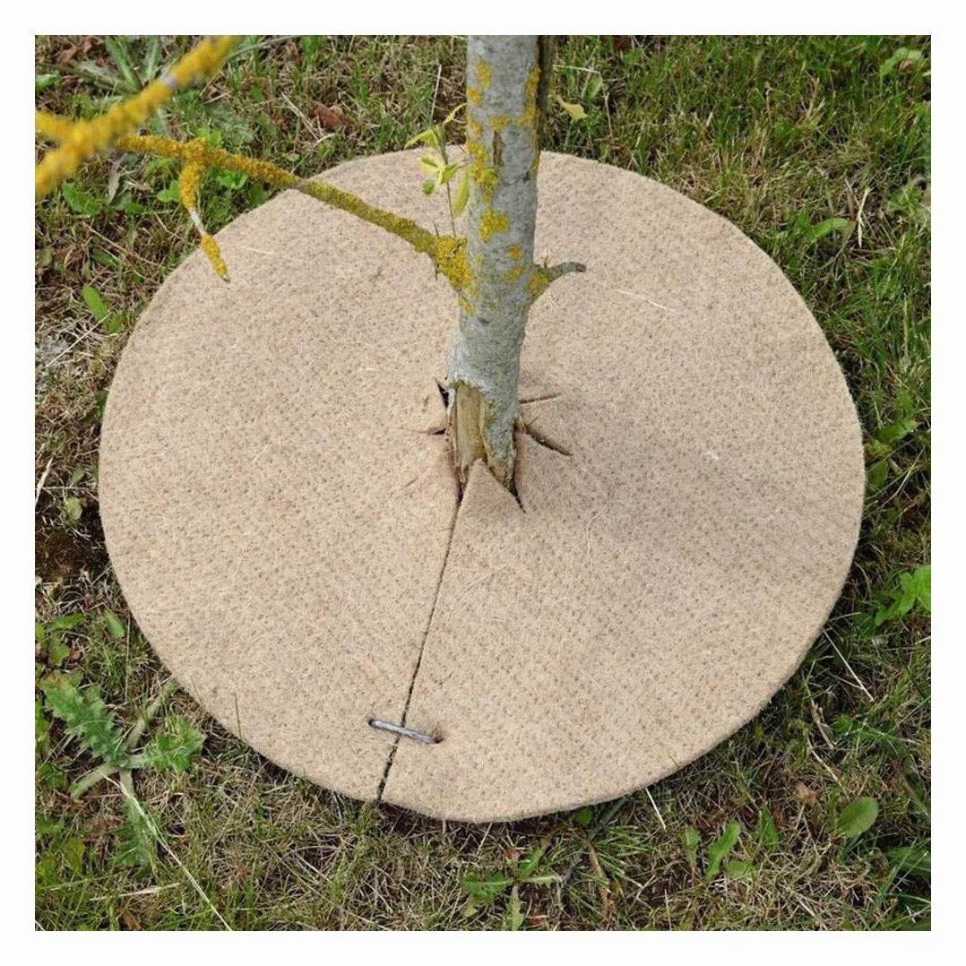 Feutre Jute Paillage Disques Ø 60cm Lot de 2 Naturelle