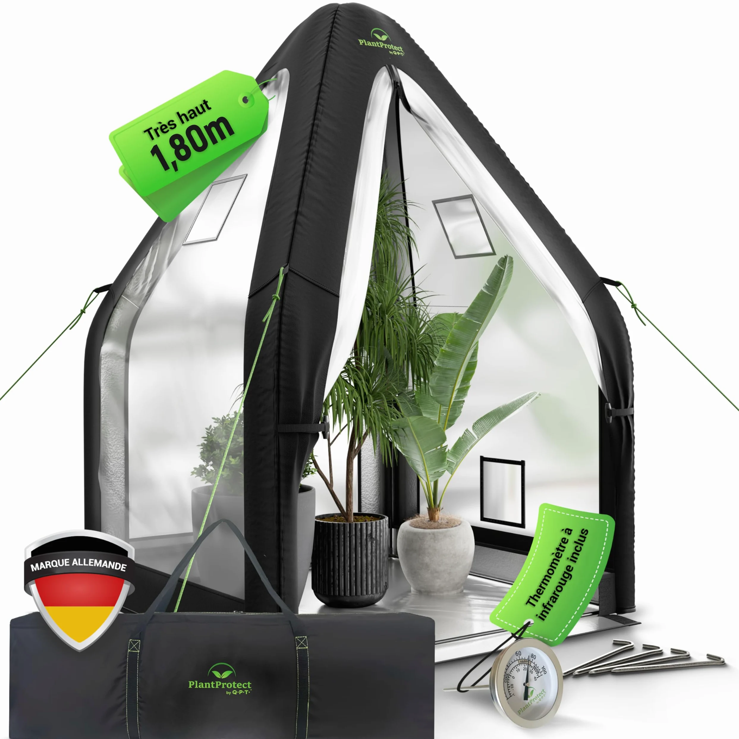 Q.P.T. Serre d'hiver pour Plantes en bac - matériau PVC résistant pour la Protection Contre Le Gel, Le Vent et la Pluie, Montage Facile