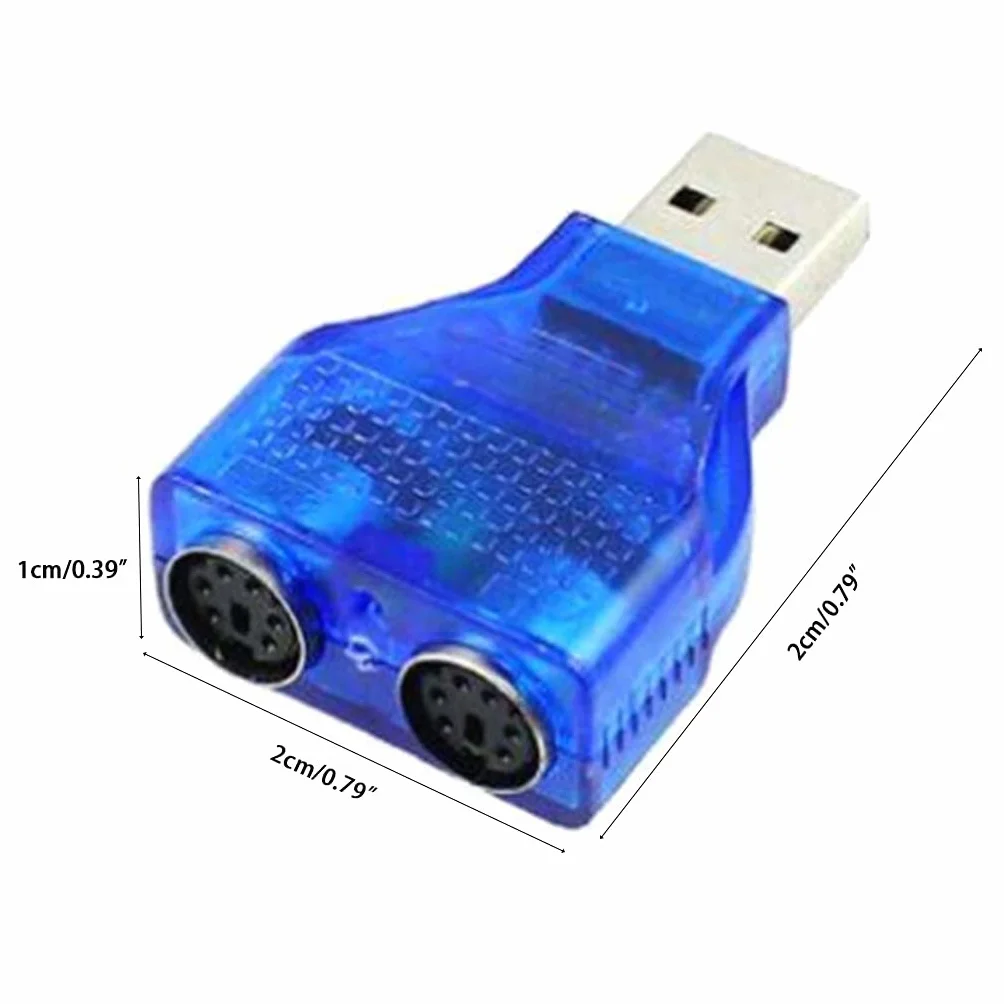 Adaptateur PS/2 Dual Mini DIN 6 broches 2.0 USB mâle vers femelle pour ordinateur portable