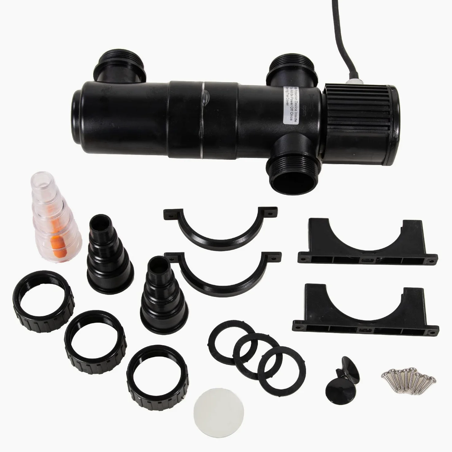 Aquaforte Guv-218 Uv-C, max. Teich 20 m³, max. Durchfluss 2,5 m³Stunde, 18 Watt, Gehäuse mit Quick Lock-Anschluss, 3 Schlauchtüllen 20253240 mm Und Uv-Schauglas, Helix-Form Innenraum