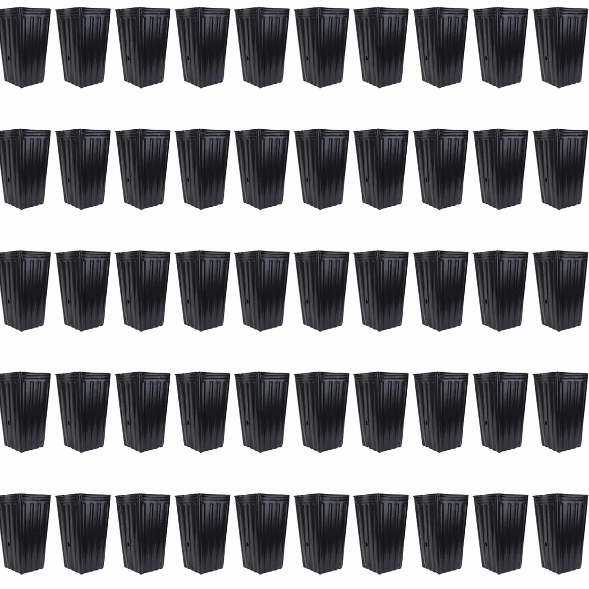 Pots d'arbres profonds en plastique 25 cm Noir Lot de 50 pour pépinière