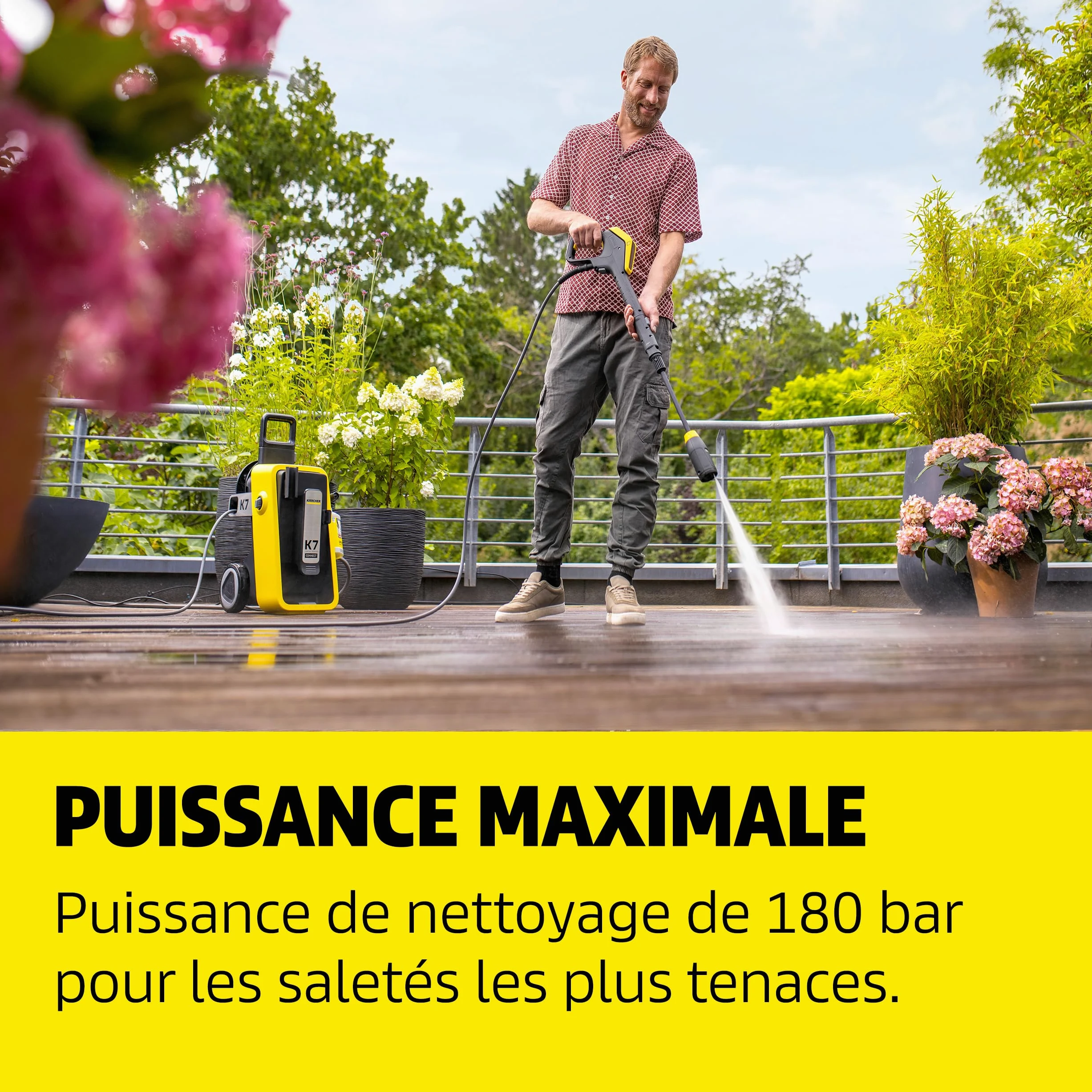 Kärcher Nettoyeur Haute Pression K 7 Comfort Premium Connect, Pression Max. 180 Bar, débit : 600 l/h, Surface : 60 m²/h, Flexible Haute Pression, Enrouleur de Flexible, contrôle Via Application