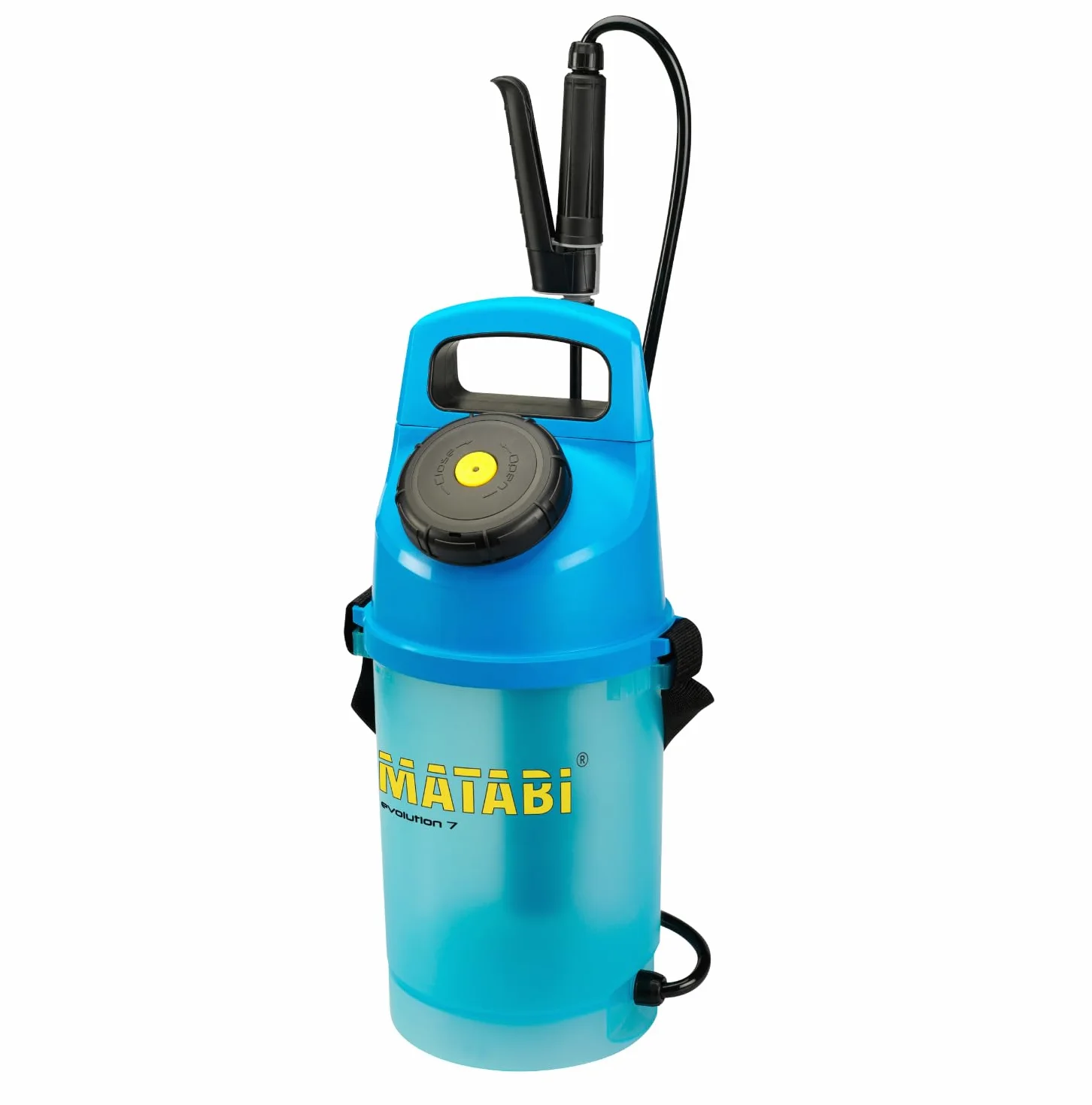 Matabi Evolution 7 - Pulvérisateur de Jardin 5L - Lance Fibre de Verre | Pulvérisateur manuel à pression préalable, tuyau 1,3 m, bouchon doseur intégré, pour potager et jardin