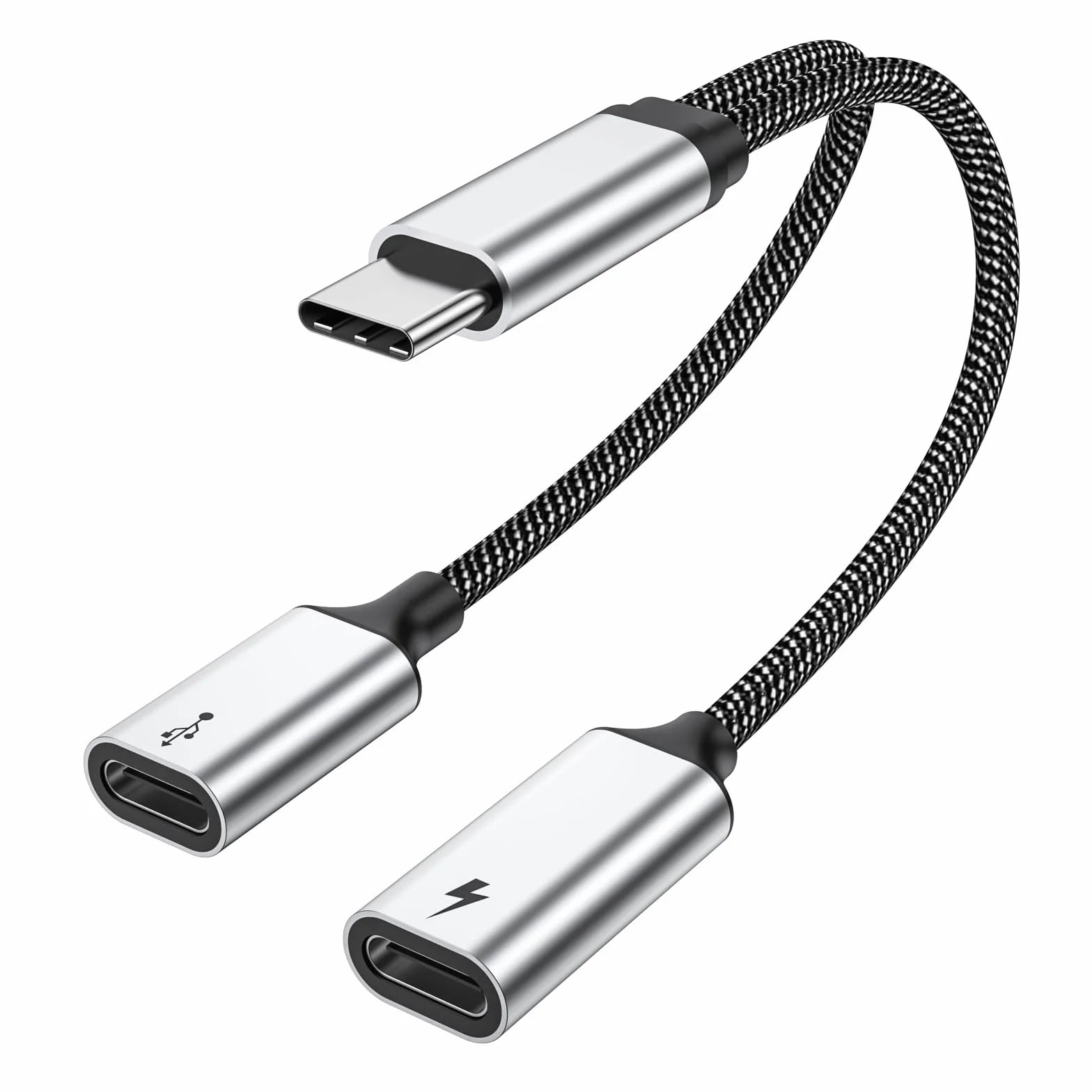 MOGOOD Câble Répartiteur USB C 60W 2 en 1, Adaptateur USB C vers 2 Type C Femelle pour Macbook Air, Samsung Galaxy, Pixel