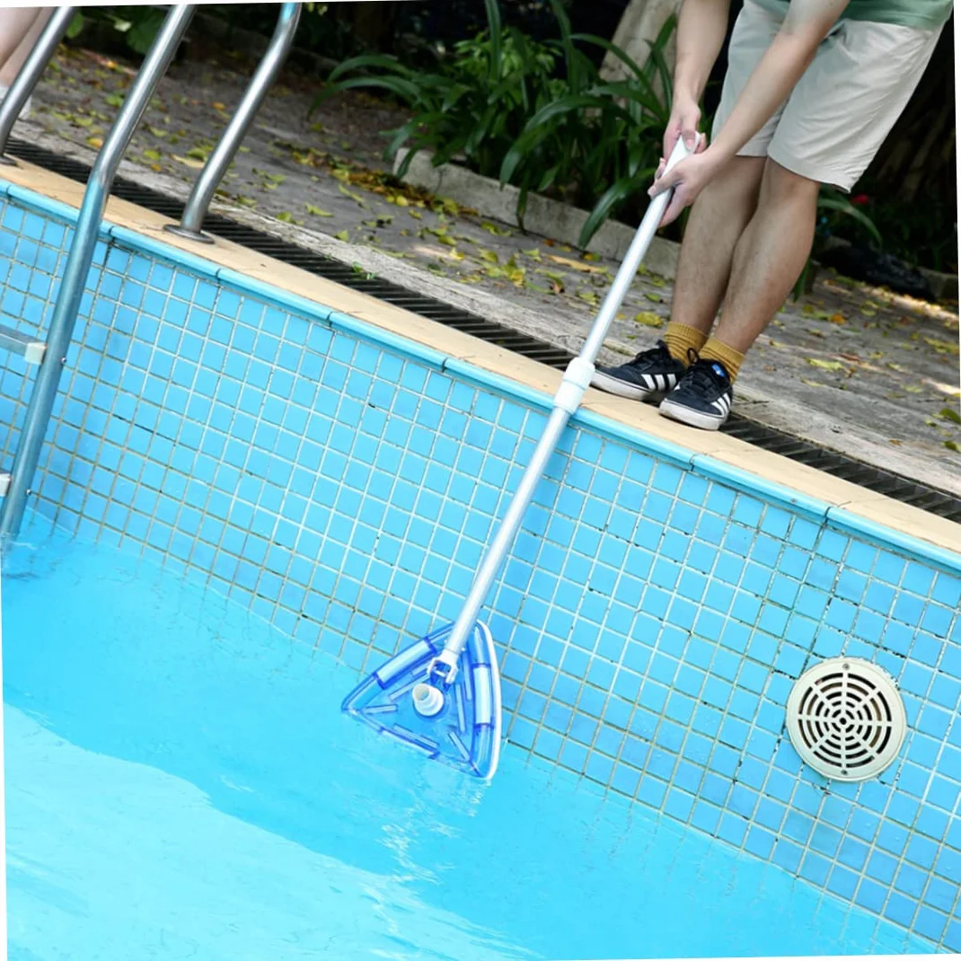 Aspirateur Balai Piscine Brosse Aspirante Triangulaire Transparent avec Interface Rotative