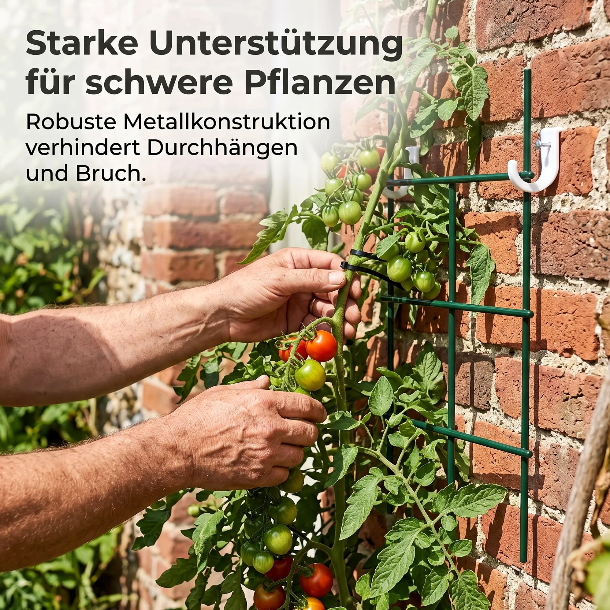 Treillis Plante Grimpante Extérieur pour Jardin et Mur – Support Métallique Anti-Brûlure, Vert foncé, 1 mètre de Haut, 6 cm de Trou, 7 mètres de Long