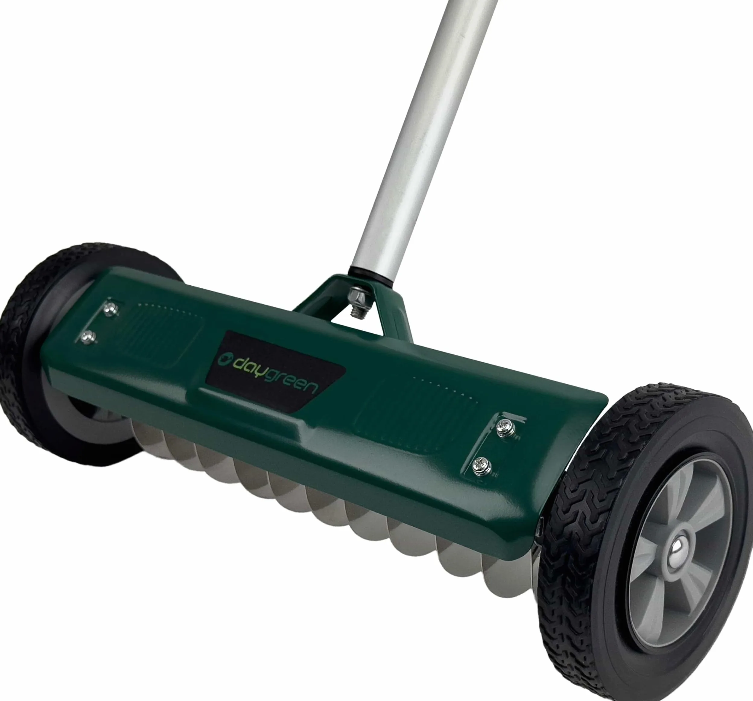 DAYGREEN Scarificateur manuel VT-32 - Éliminateur de mousse et de mauvaises herbes avec 11 lames en acier inoxydable - Largeur de travail de 32 cm - Roues à roulement doux pour la pelouse