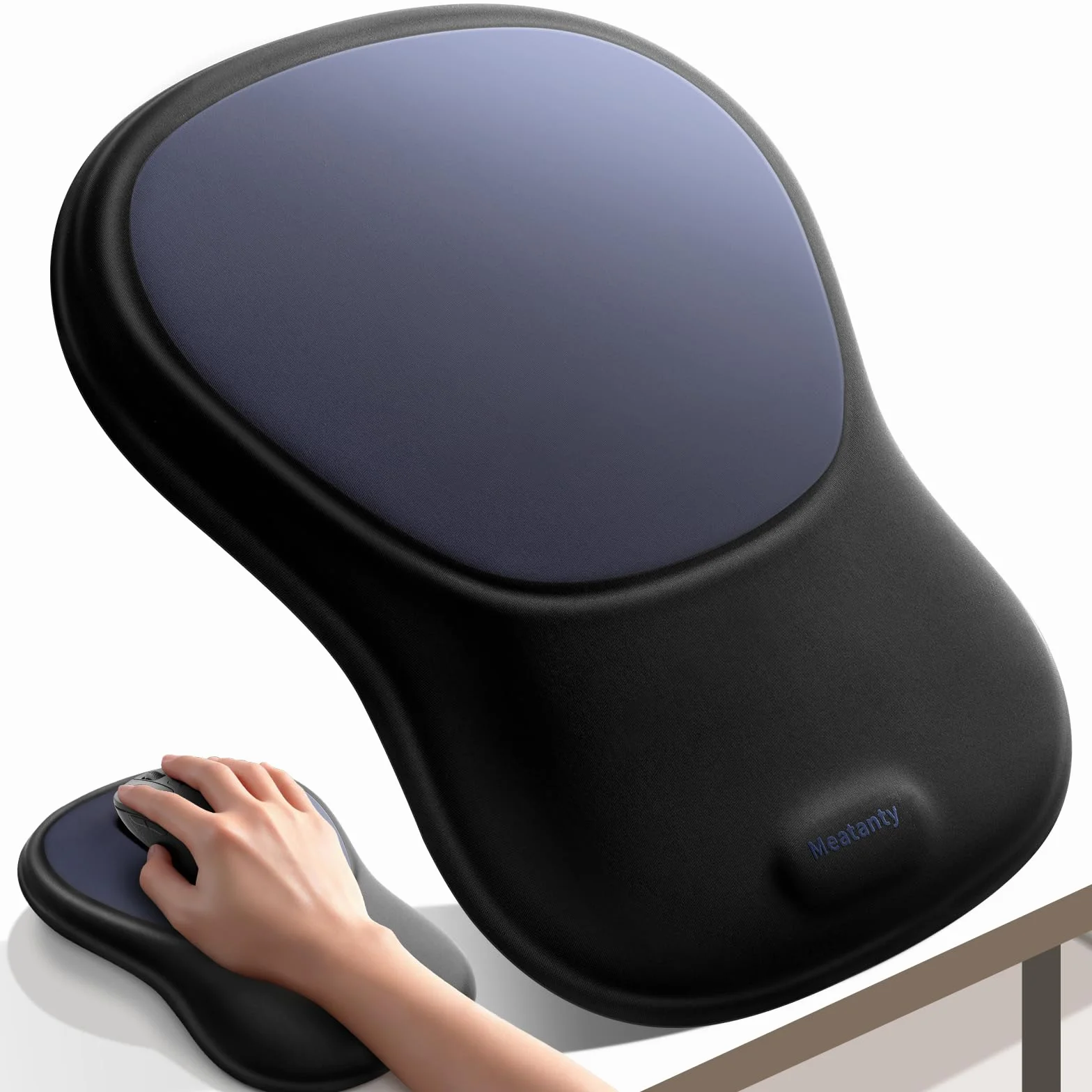 Meatanty Tapis de souris ergonomique avec coussinet en gel et repose-poignet antidérapant