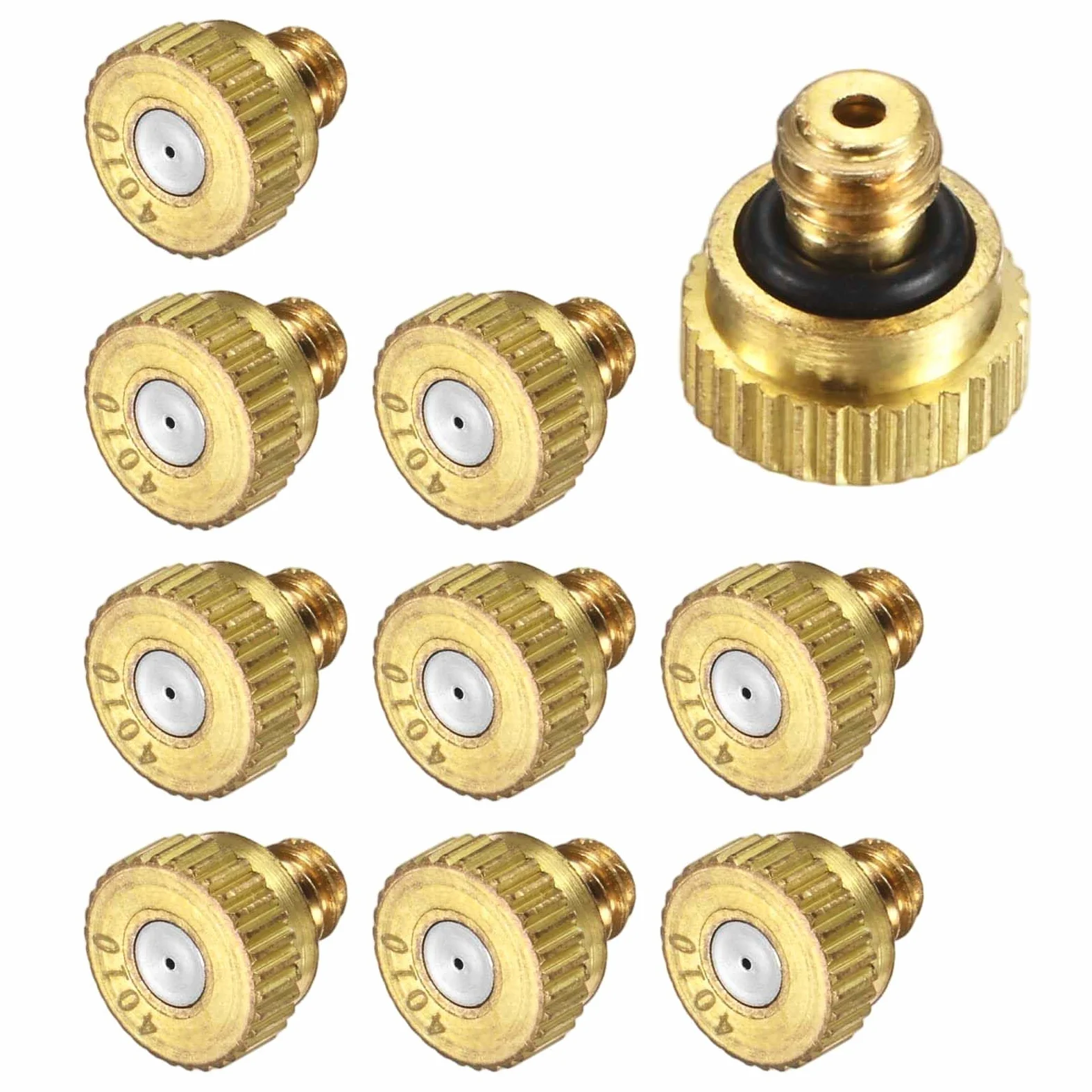 Buses de brumisation en laiton pour brumisation basse pression, arroseur à tuyau d'arrosage, pour serres, aménagements paysagers, systèmes de brumisation extérieurs, 50 pièces, diamètre 0,7 mm