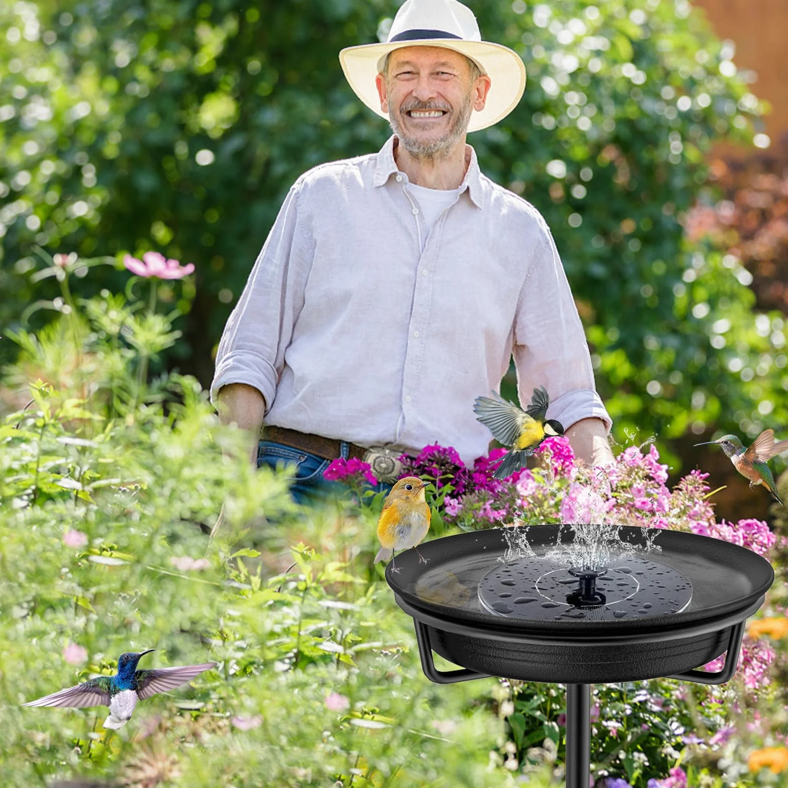 Abreuvoir pour oiseaux résistant au gel, grand bain d'oiseau pour jardin