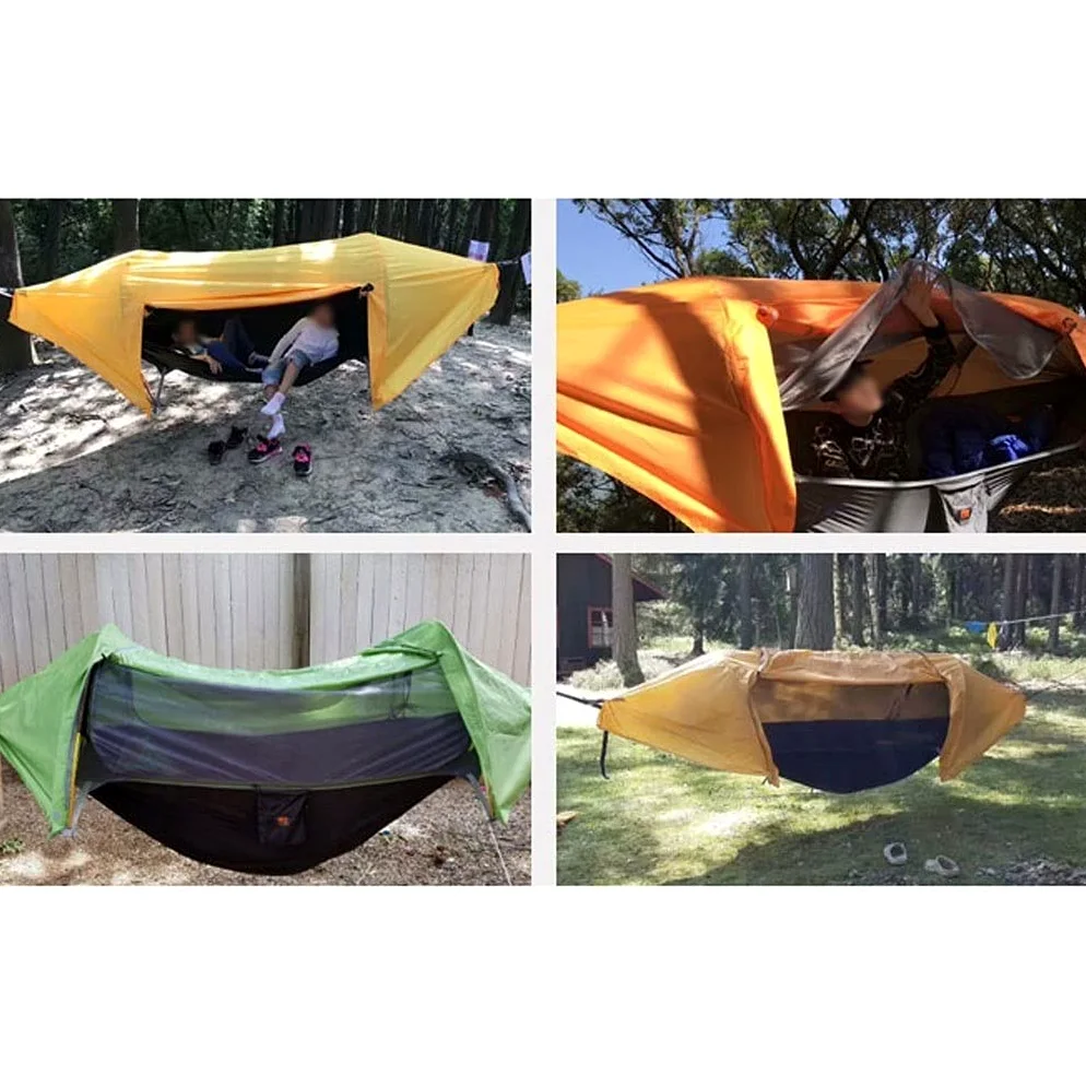 hamac de camping Tente de hamac de camping haut de gamme, hamac portable en nylon de parachute, voyage de sac à dos compact, équipement de plein air Convient pour les voyages, la plage, le jardin
