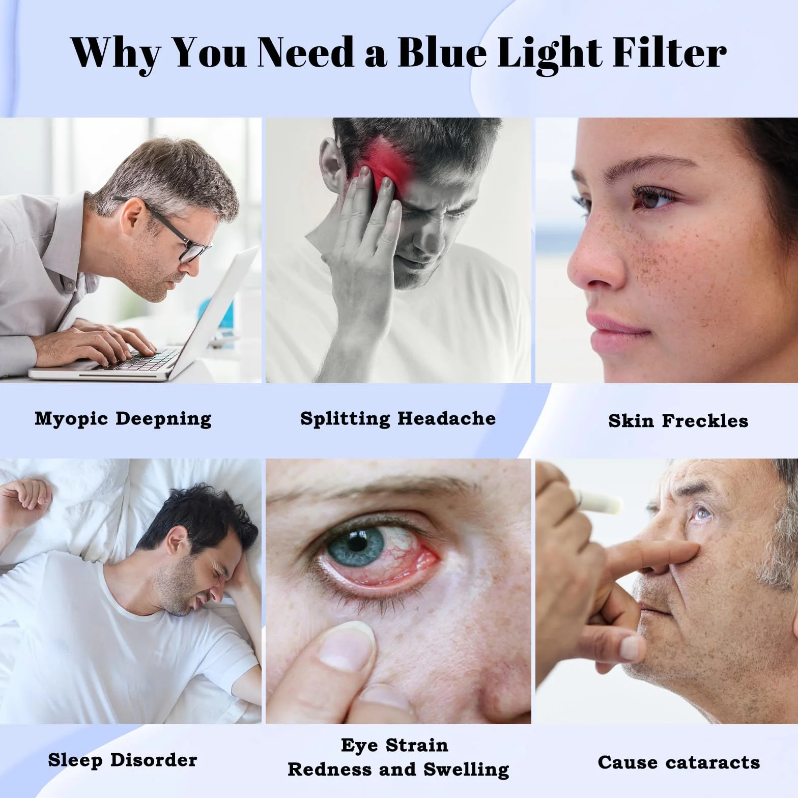 HaruYo Filtre Anti Lumière Bleu 23.8 Pouces Laptop Protecteur Écran Amovible, Bloque UV (16:9)