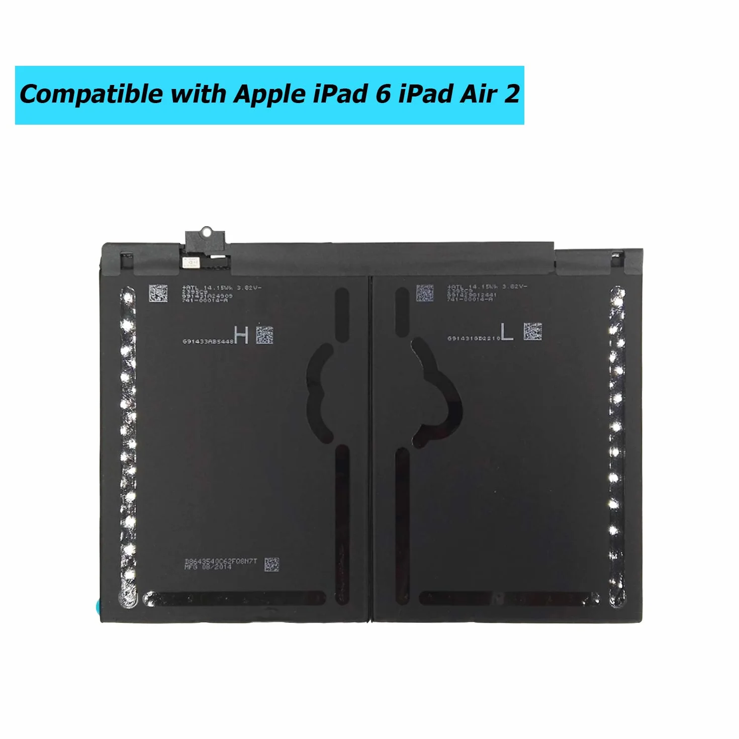 Batterie de rechange compatible Apple iPad Air 2 A1566 A1567 iPad6 7300 mAh