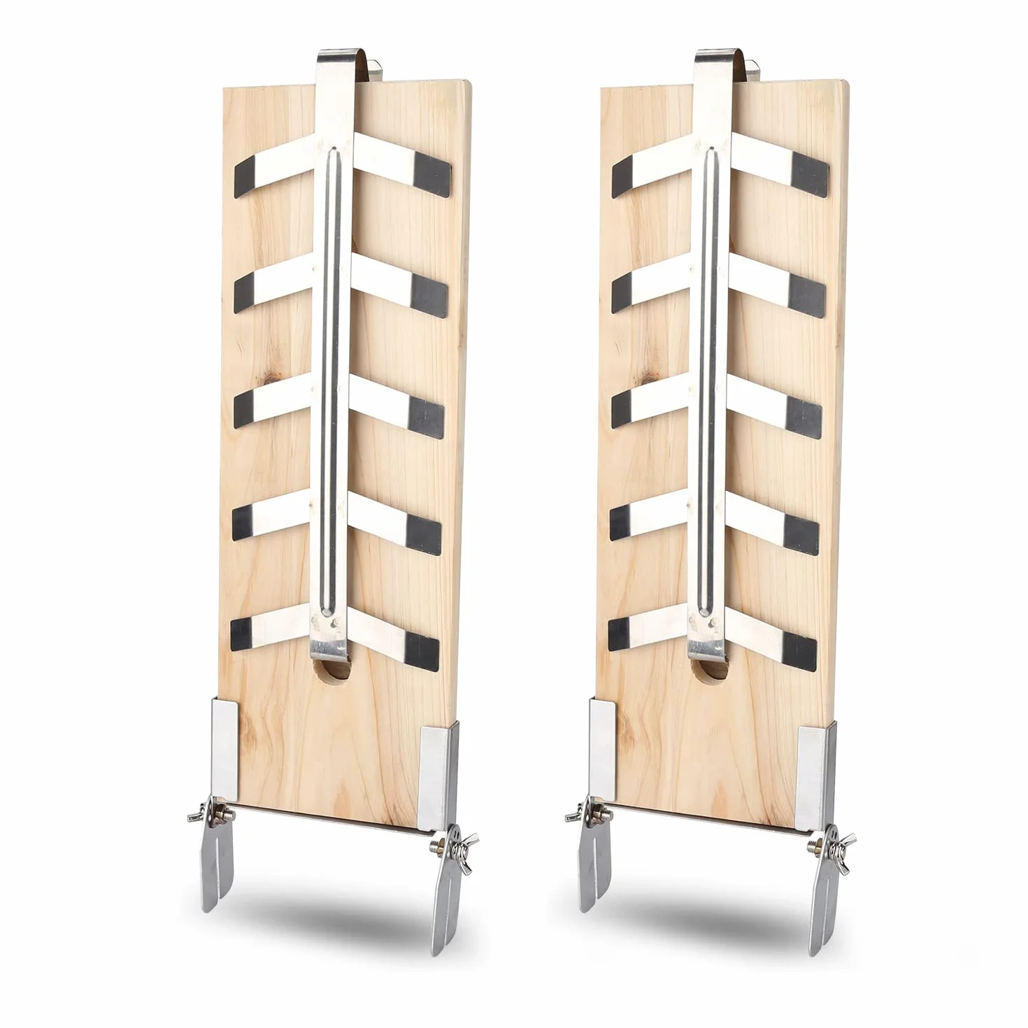 Randaco Lot de 2 planches à fumer en bois de cèdre - 5 niveaux réglables - Support en acier inoxydable - Saumon 2,5 kg - Pour brasero