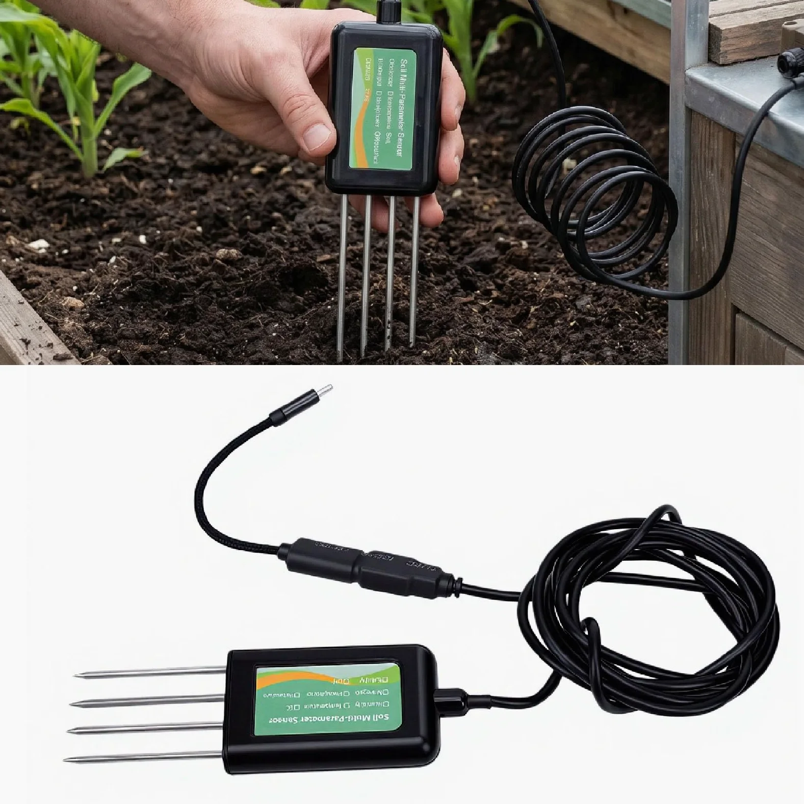 Asixxsix Humidimètre de Sol, Testeur de Sol étanche IP68, Analyseur de Portable, Température NPK EC, salinité, humidité, PH du, pour le Jardinage, L',les Plantes D'extérieur
