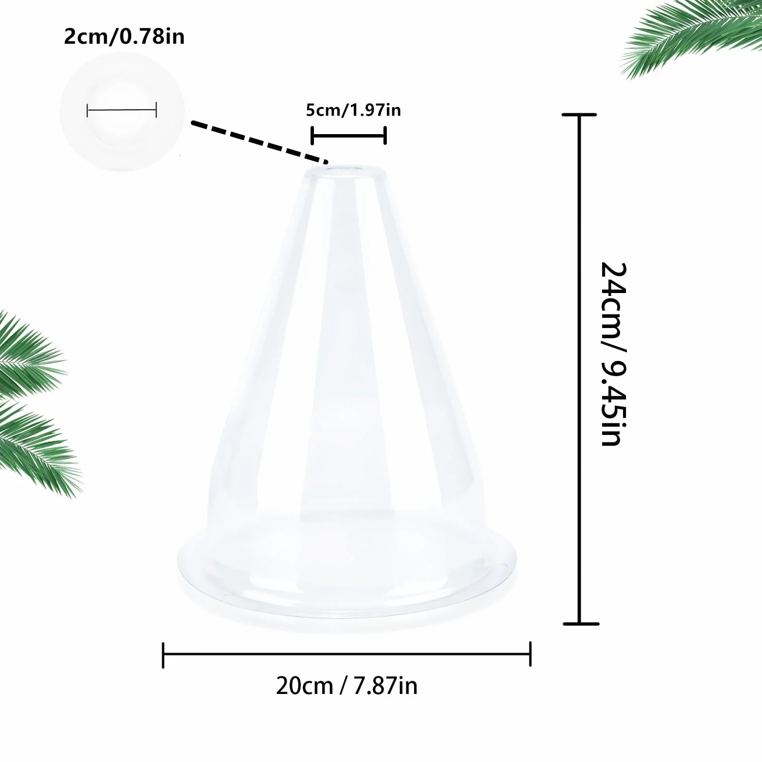 Chapeaux de Plantes Transparent 20 cm 24 Pièces Protection Oiseaux Gel Intempéries